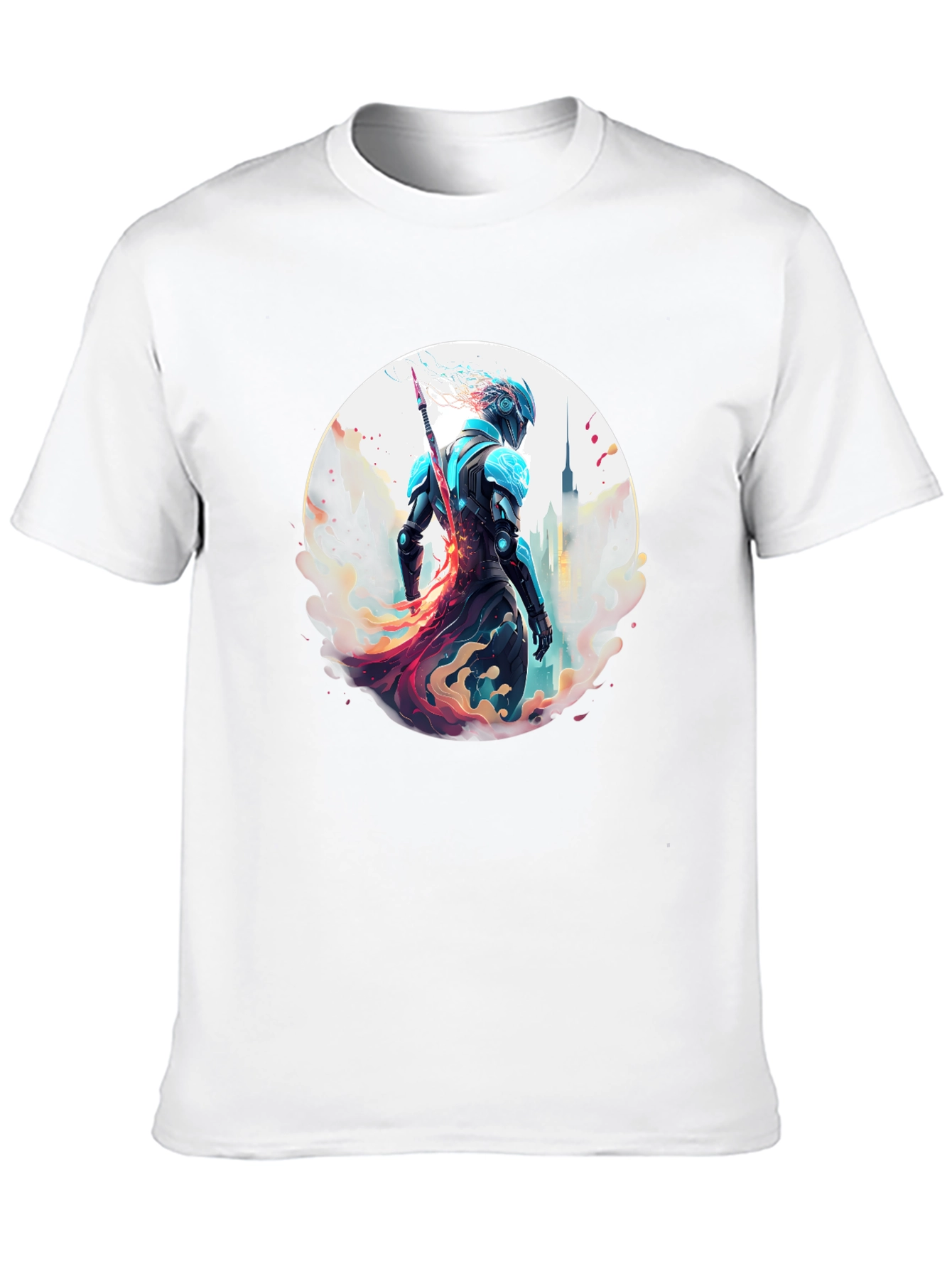 Futuristic Warrior Graphic T-Shirt