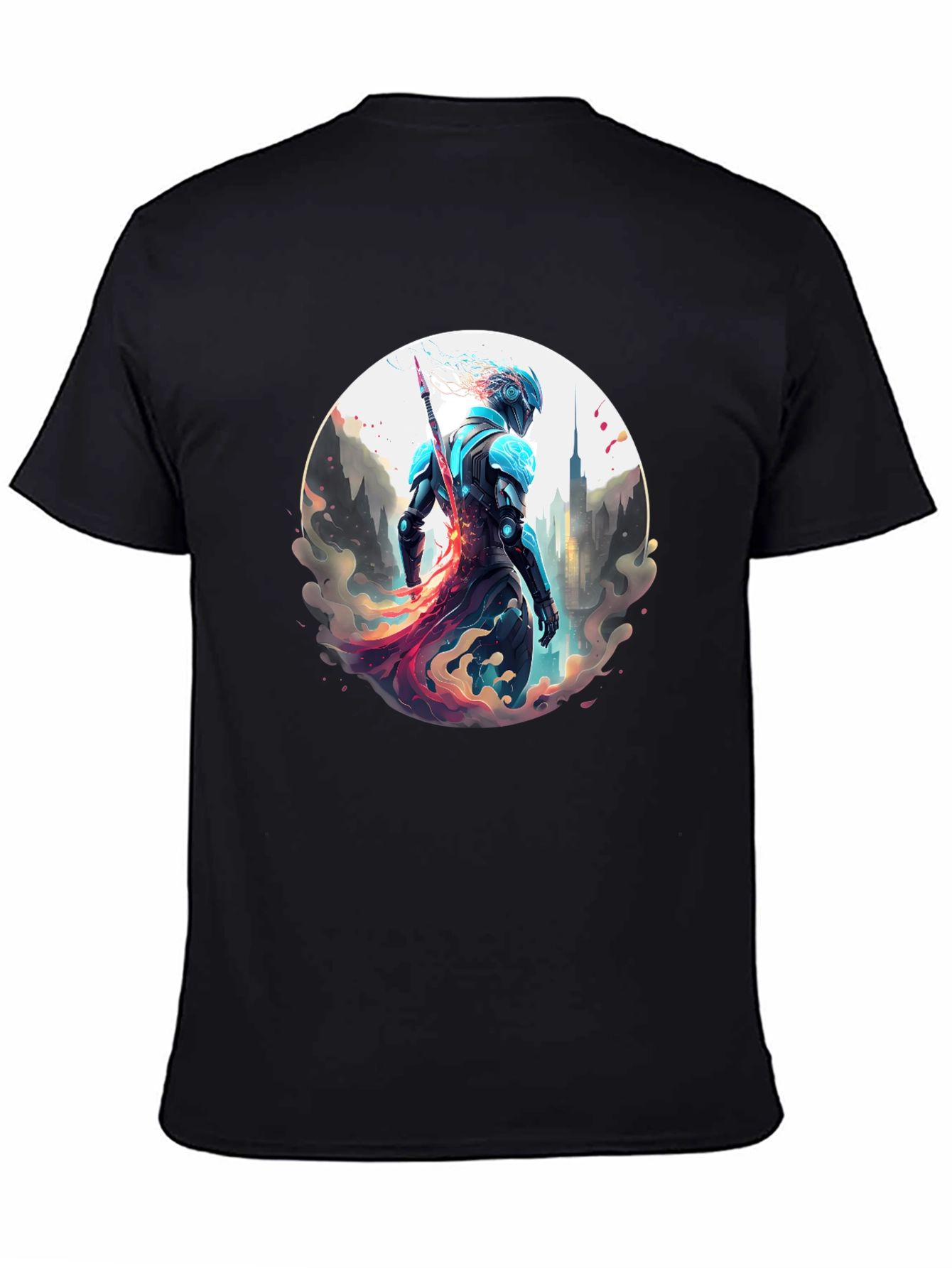 Futuristic Warrior Graphic T-Shirt