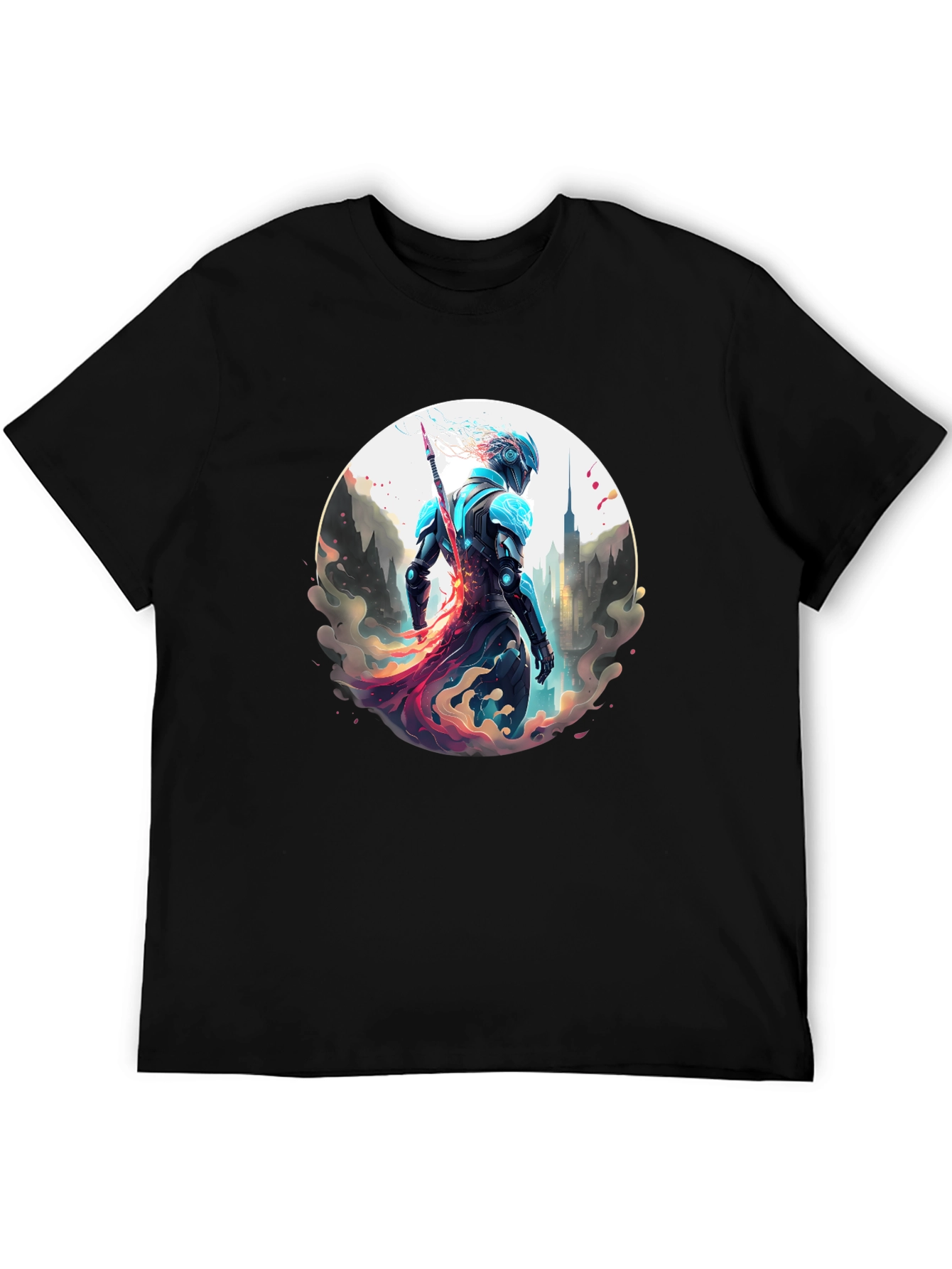 Futuristic Warrior Graphic T-Shirt