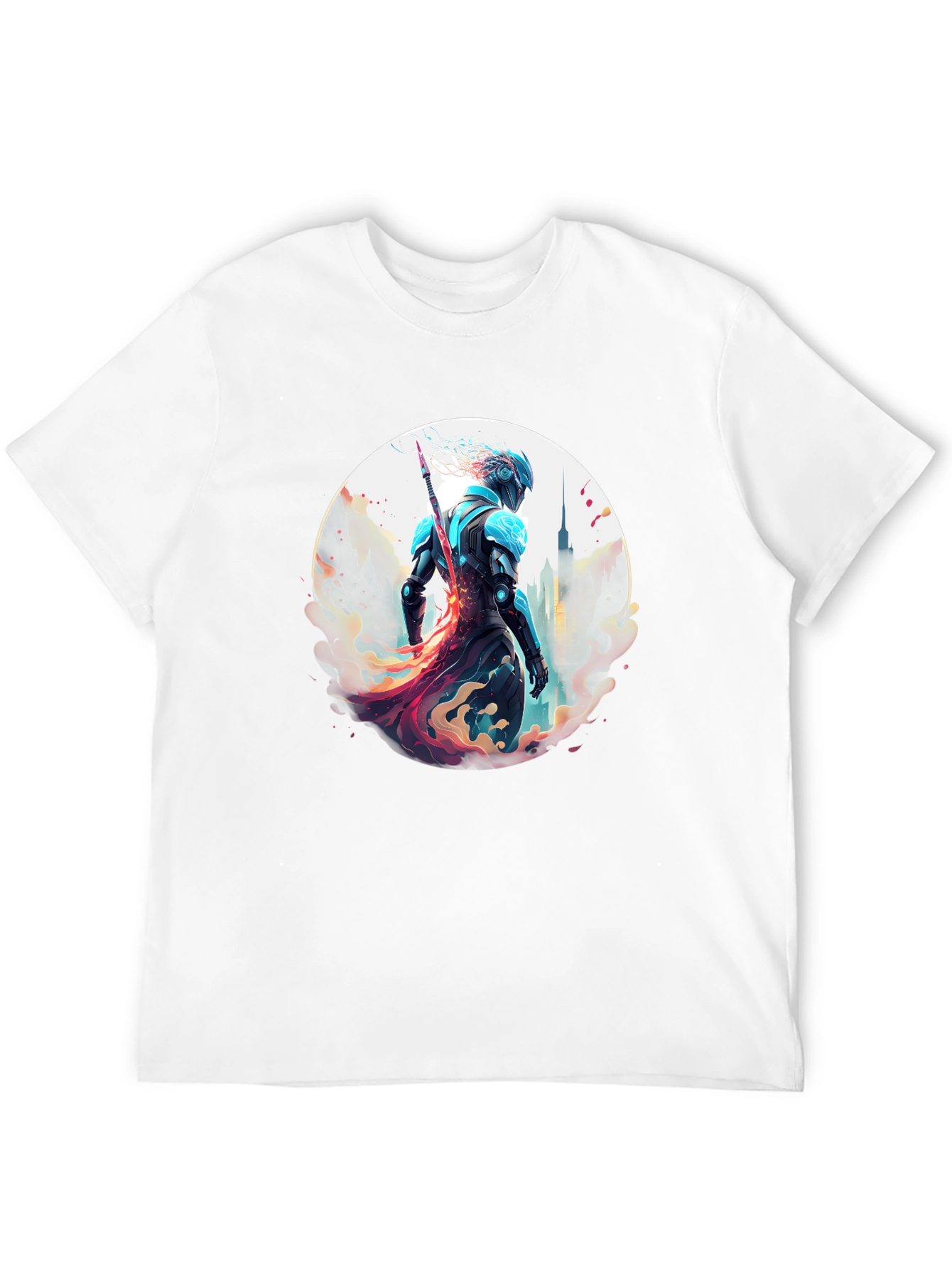Futuristic Warrior Graphic T-Shirt