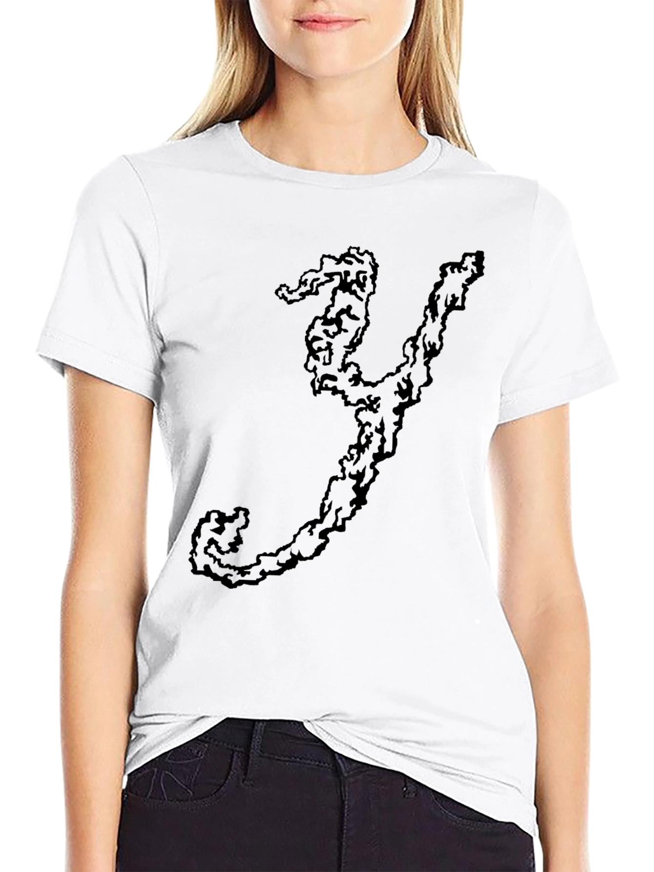 Abstract Y Print Black Tee