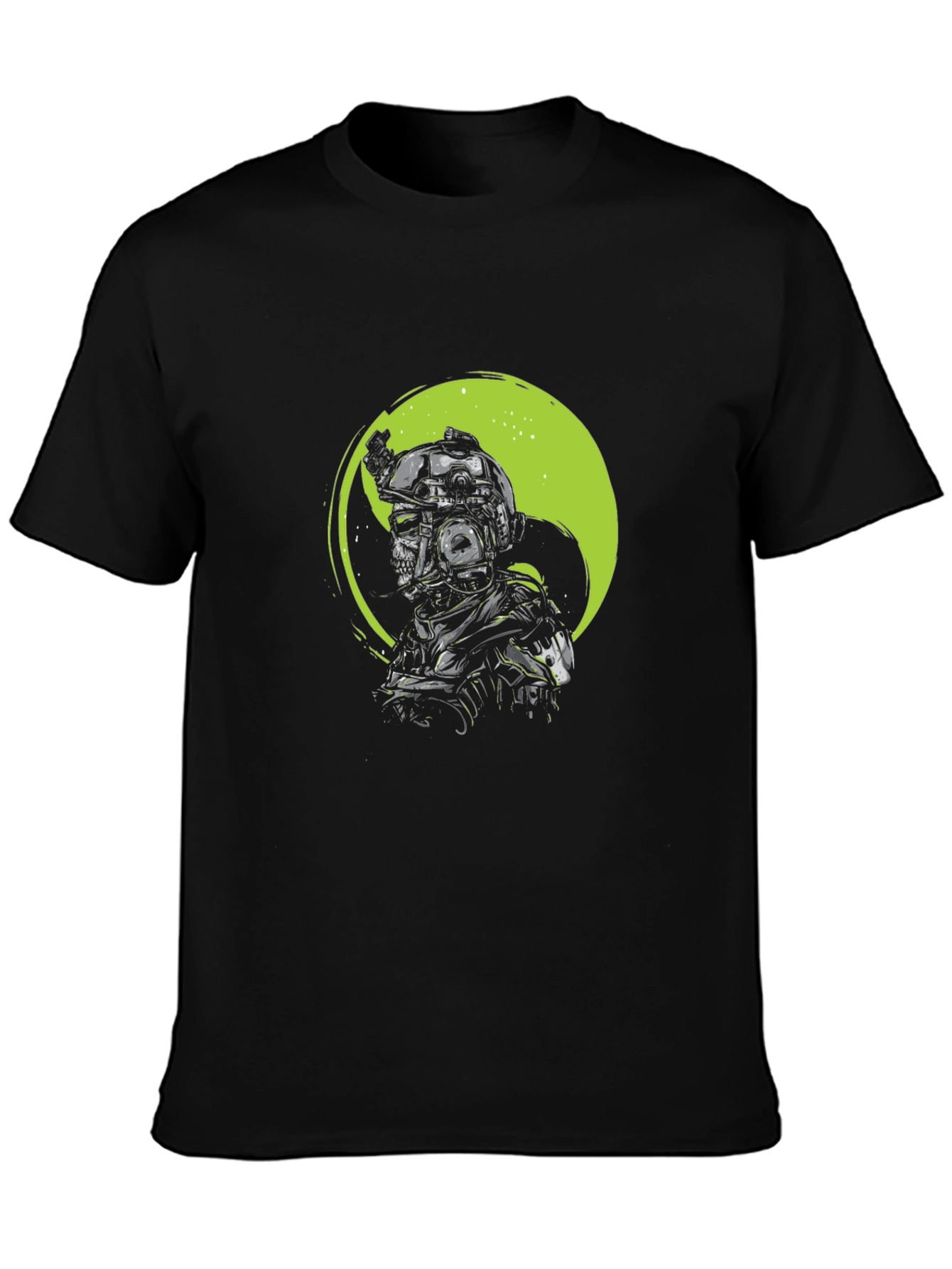 Tactical Skull Graphic T-Shirt - Black
