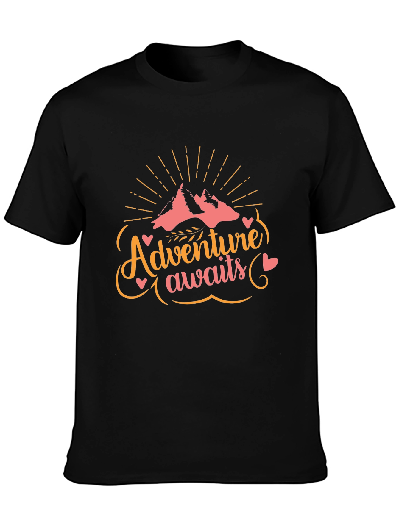Adventure Awaits Graphic T-Shirt - Black