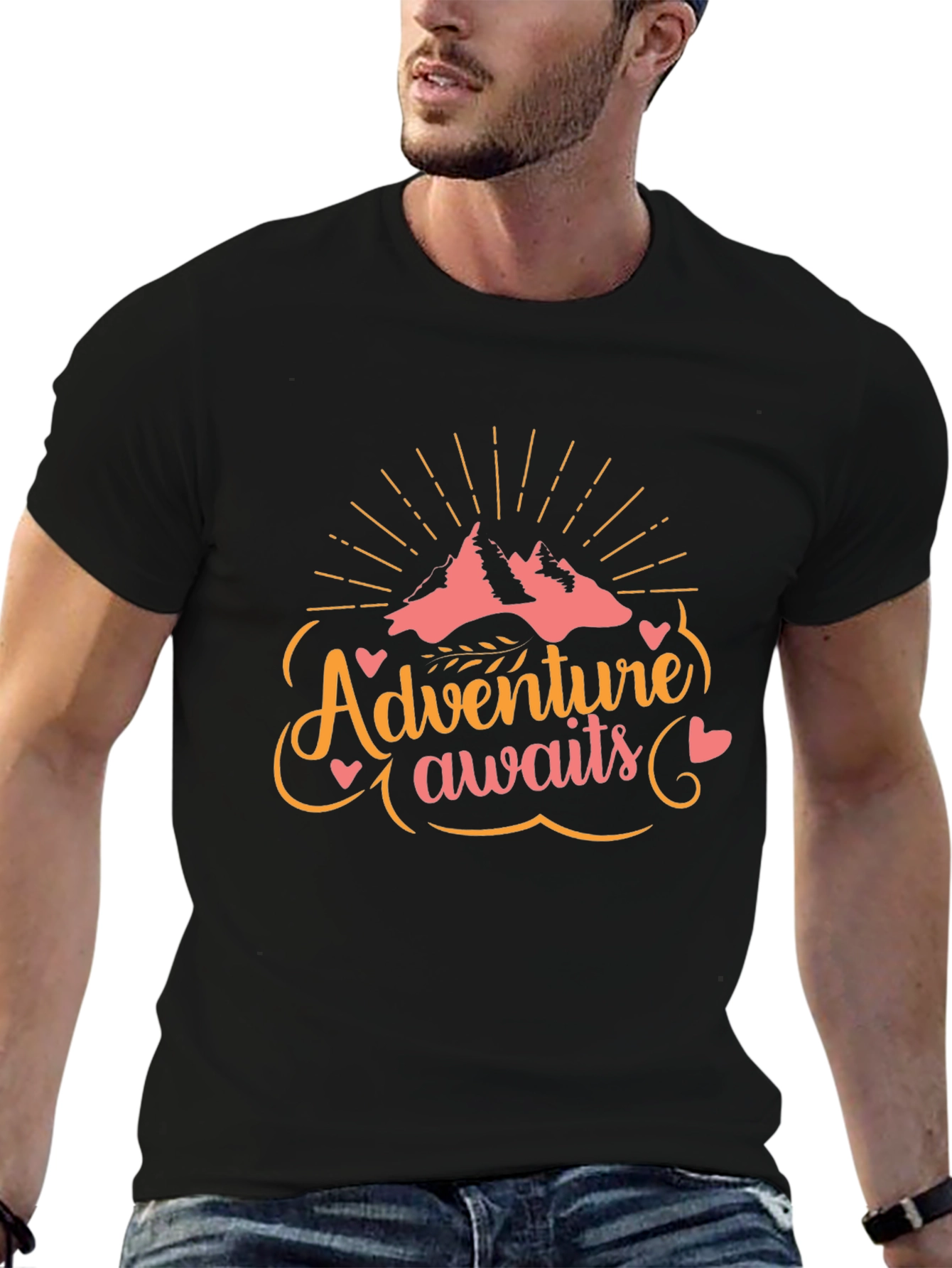 Adventure Awaits Graphic T-Shirt - Black