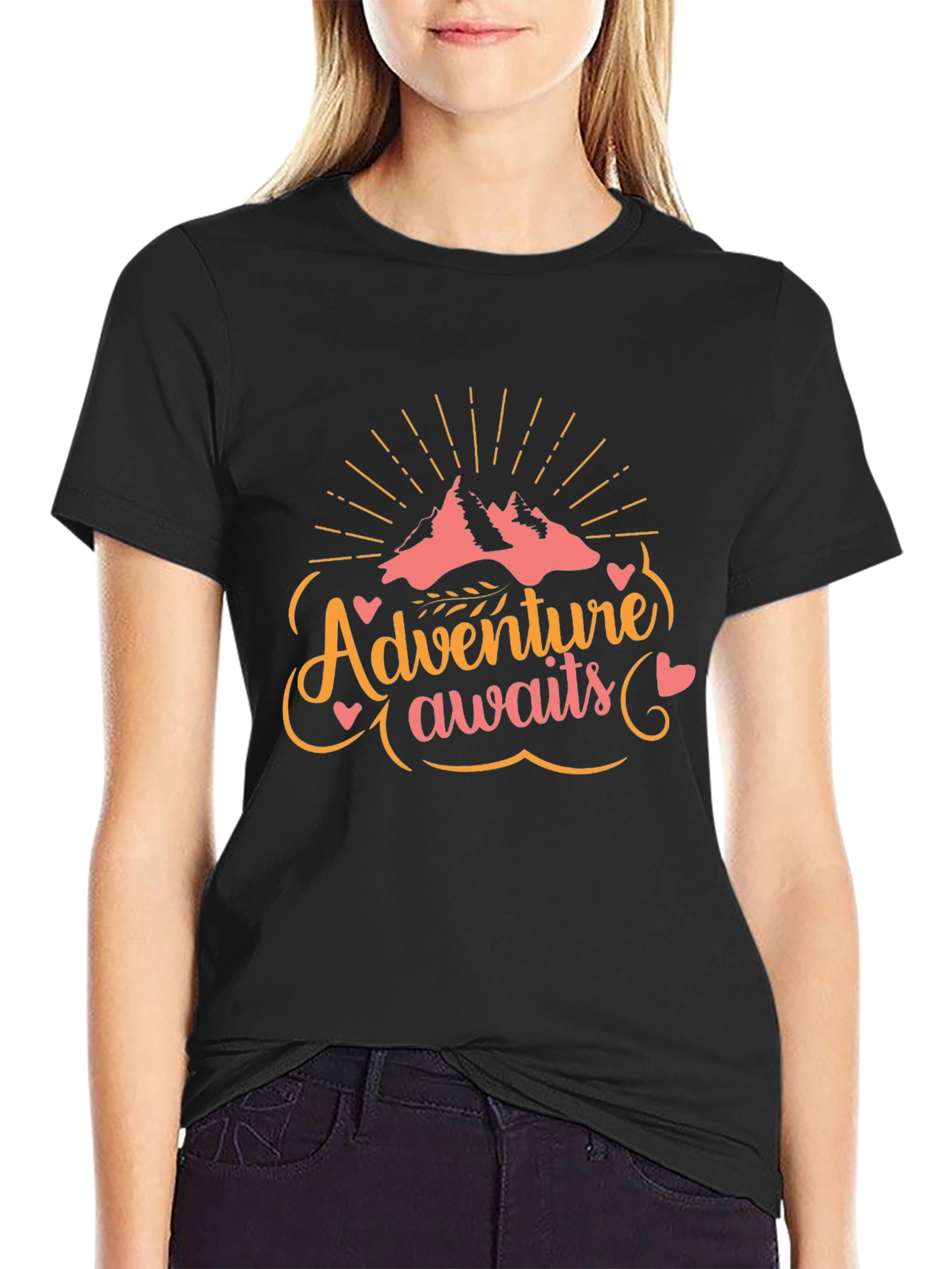 Adventure Awaits Graphic T-Shirt - Black