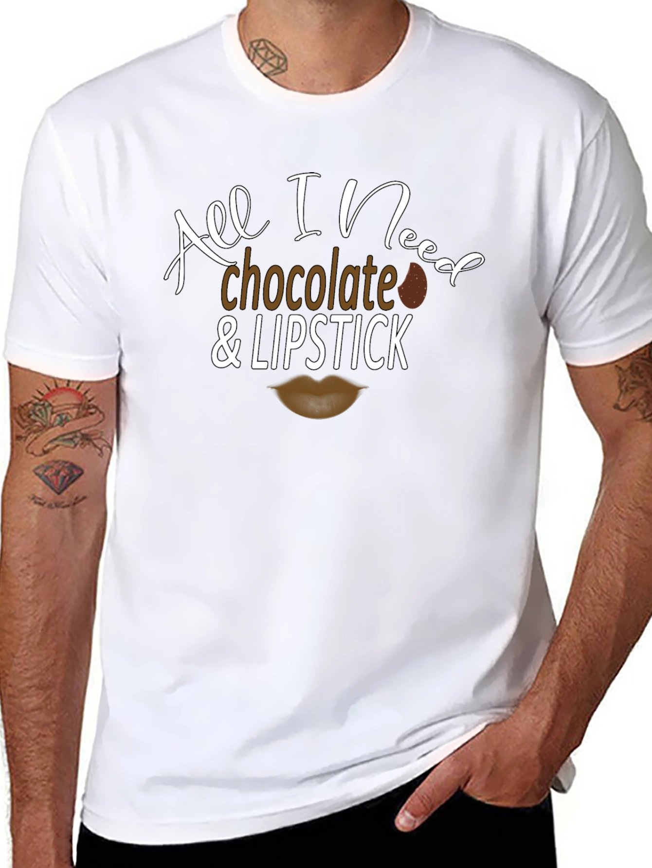 All I Need Chocolate and Lipstick Graphic Tee