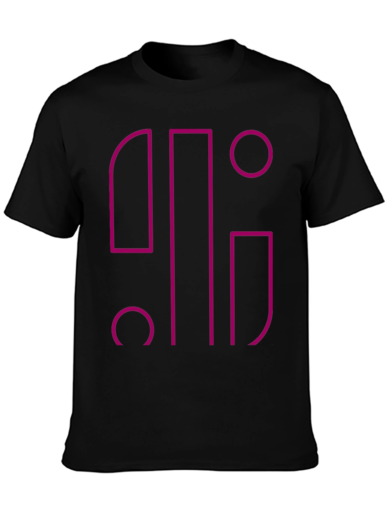 Abstract Geometric Graphic Black T-Shirt