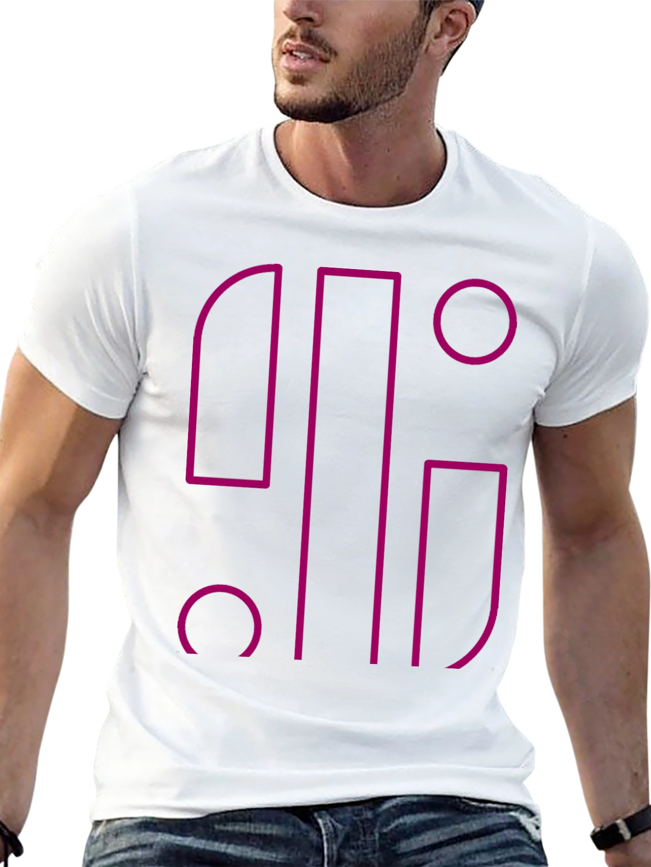 Abstract Geometric Graphic Black T-Shirt