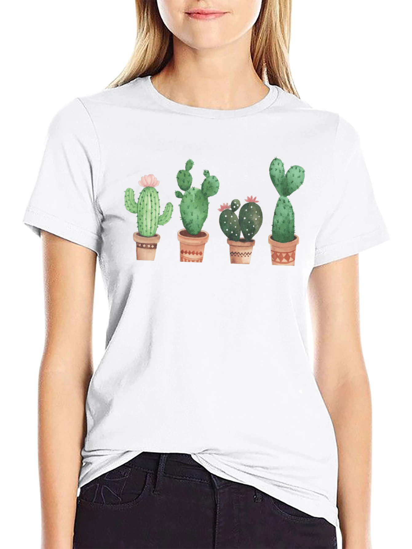 Cactus Pot Black T-Shirt