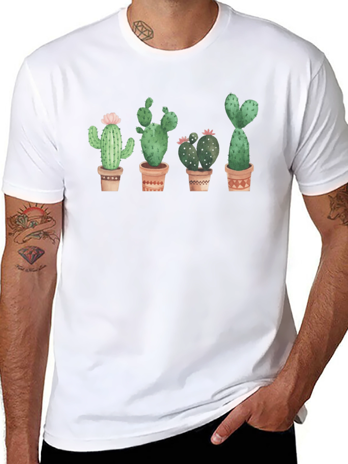 Cactus Pot Black T-Shirt