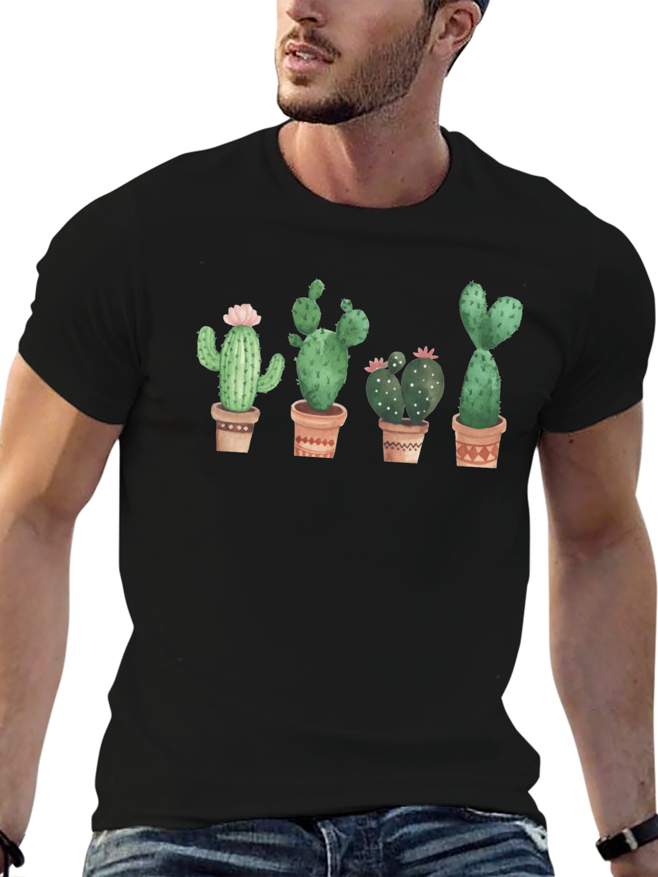 Cactus Pot Black T-Shirt