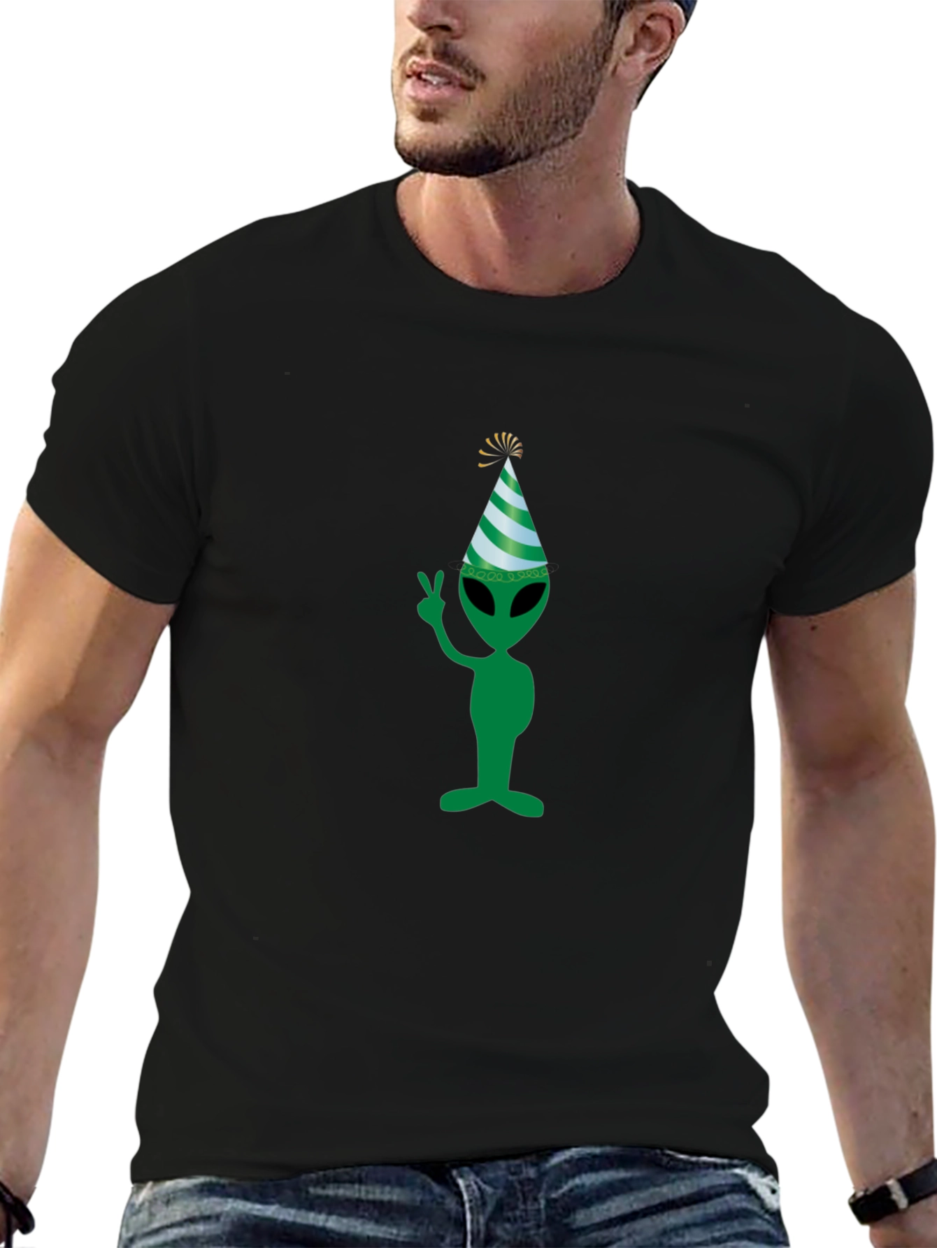 Alien Party T-Shirt - Mens Black Tee