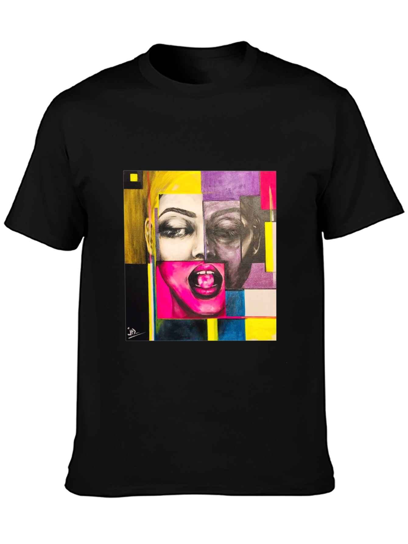 Abstract Face Graphic T-Shirt