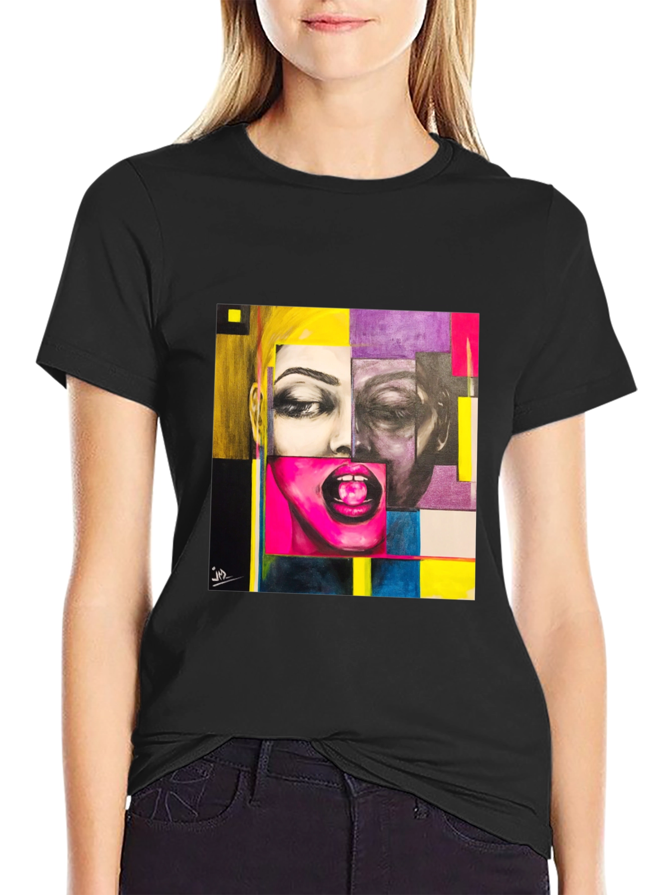 Abstract Face Graphic T-Shirt