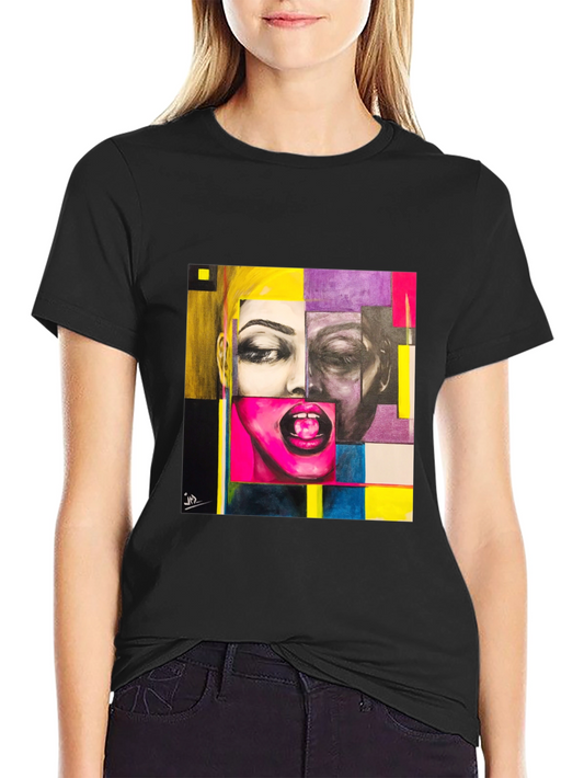 Abstract Face Graphic T-Shirt