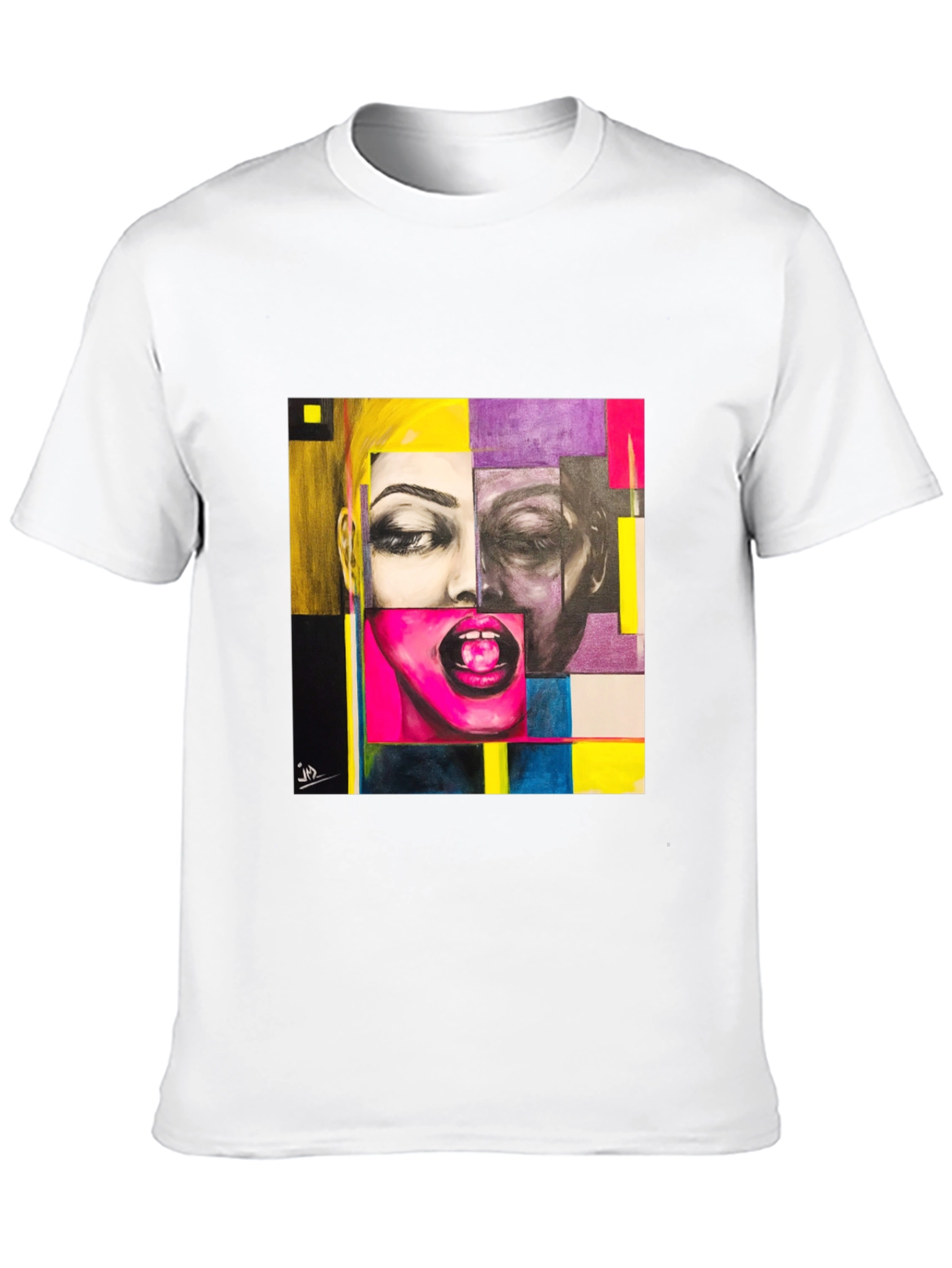 Abstract Face Graphic T-Shirt