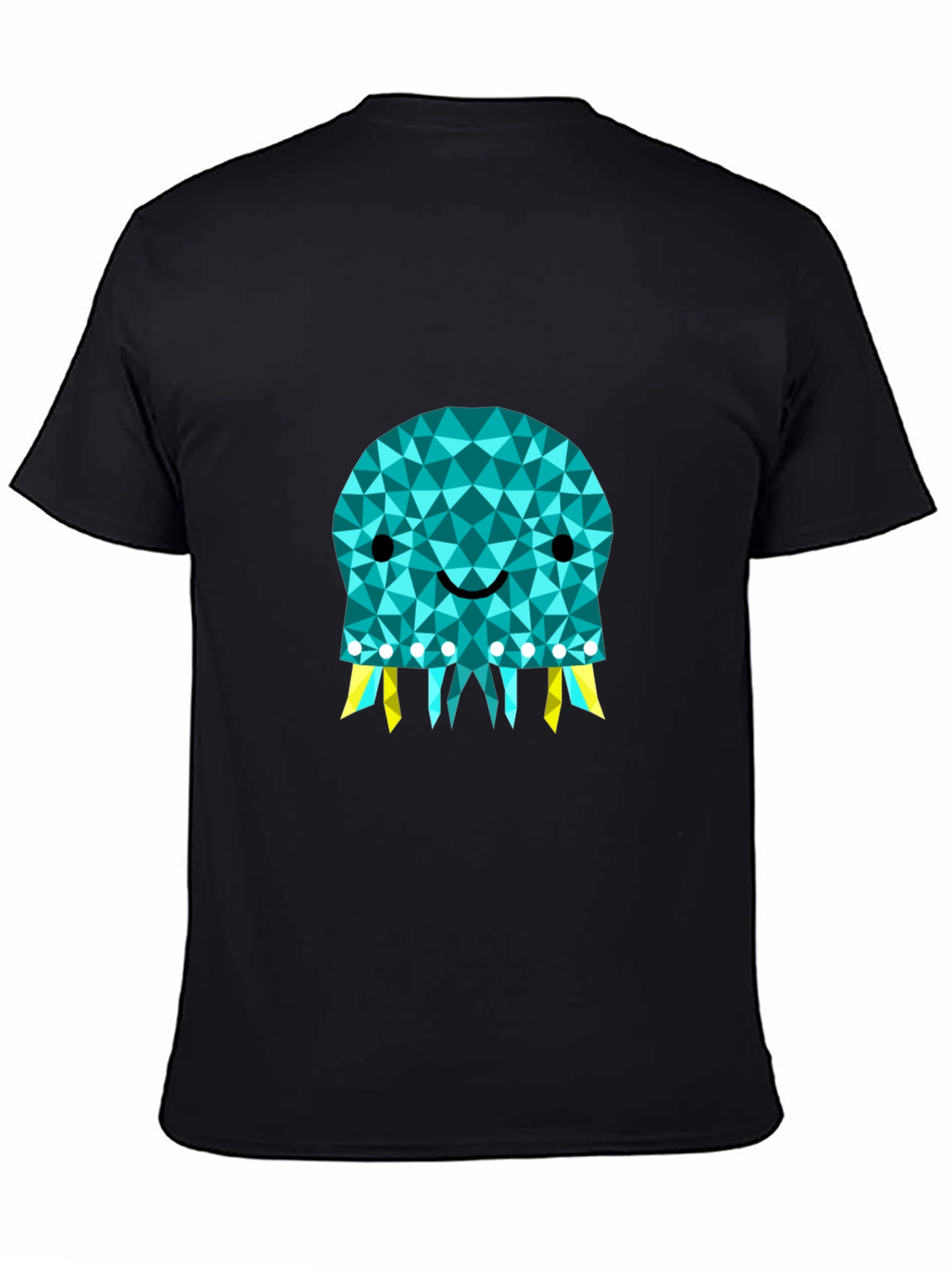Geometric Jellyfish Graphic Tee - Black