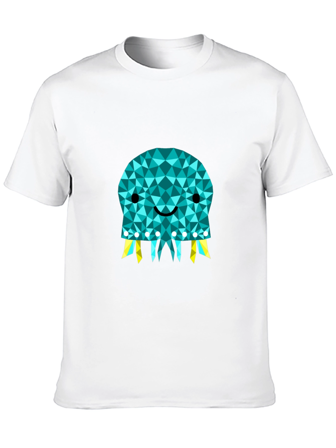 Geometric Jellyfish Graphic Tee - Black