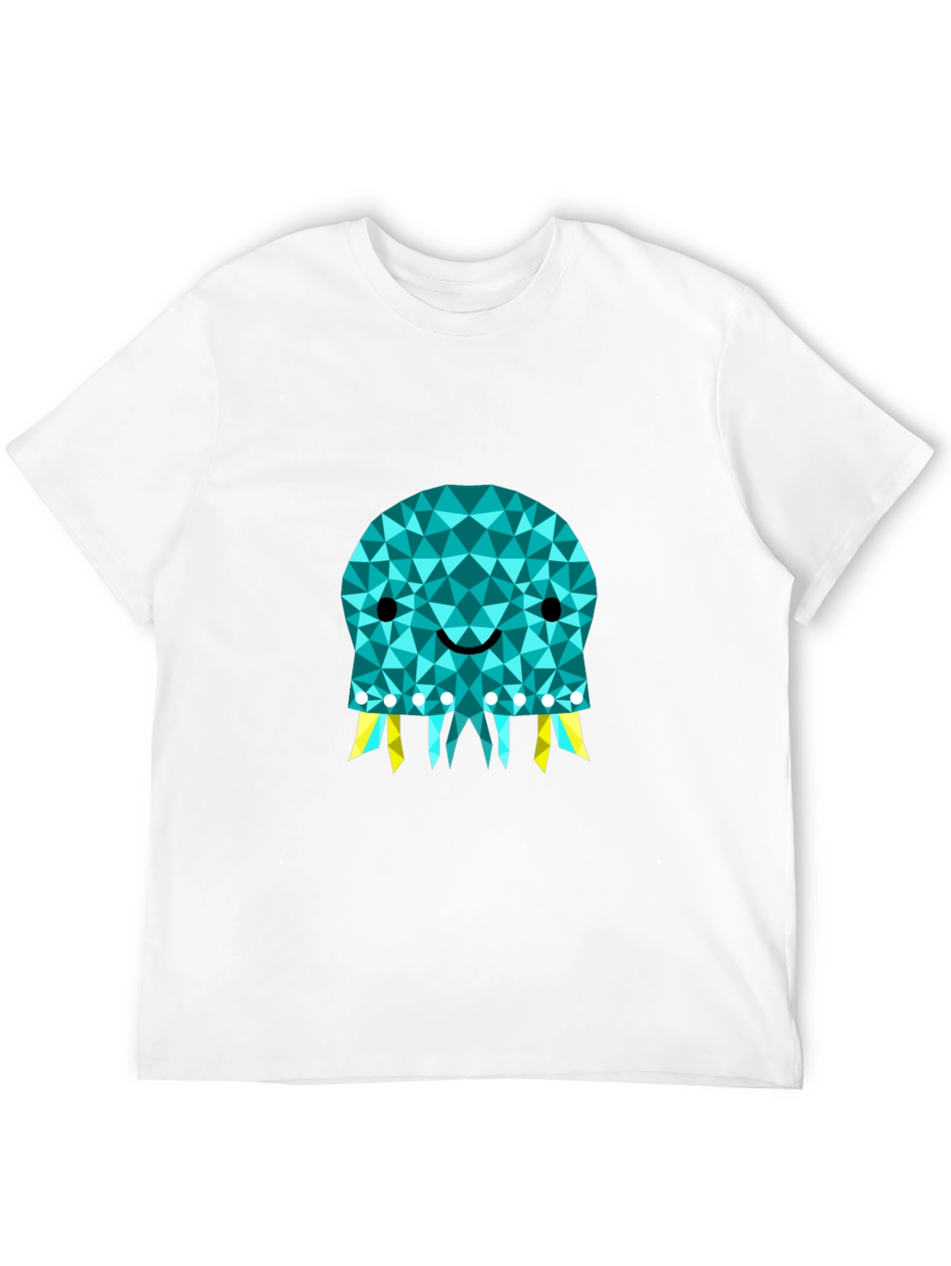 Geometric Jellyfish Graphic Tee - Black