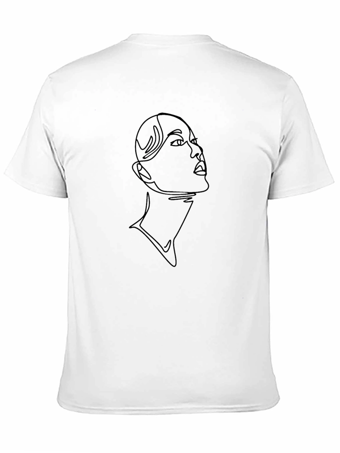 Abstract Face Line Art Black T-Shirt