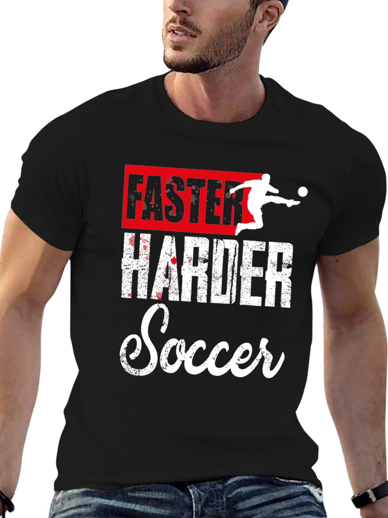 Faster Harder Soccer Graphic T-Shirt