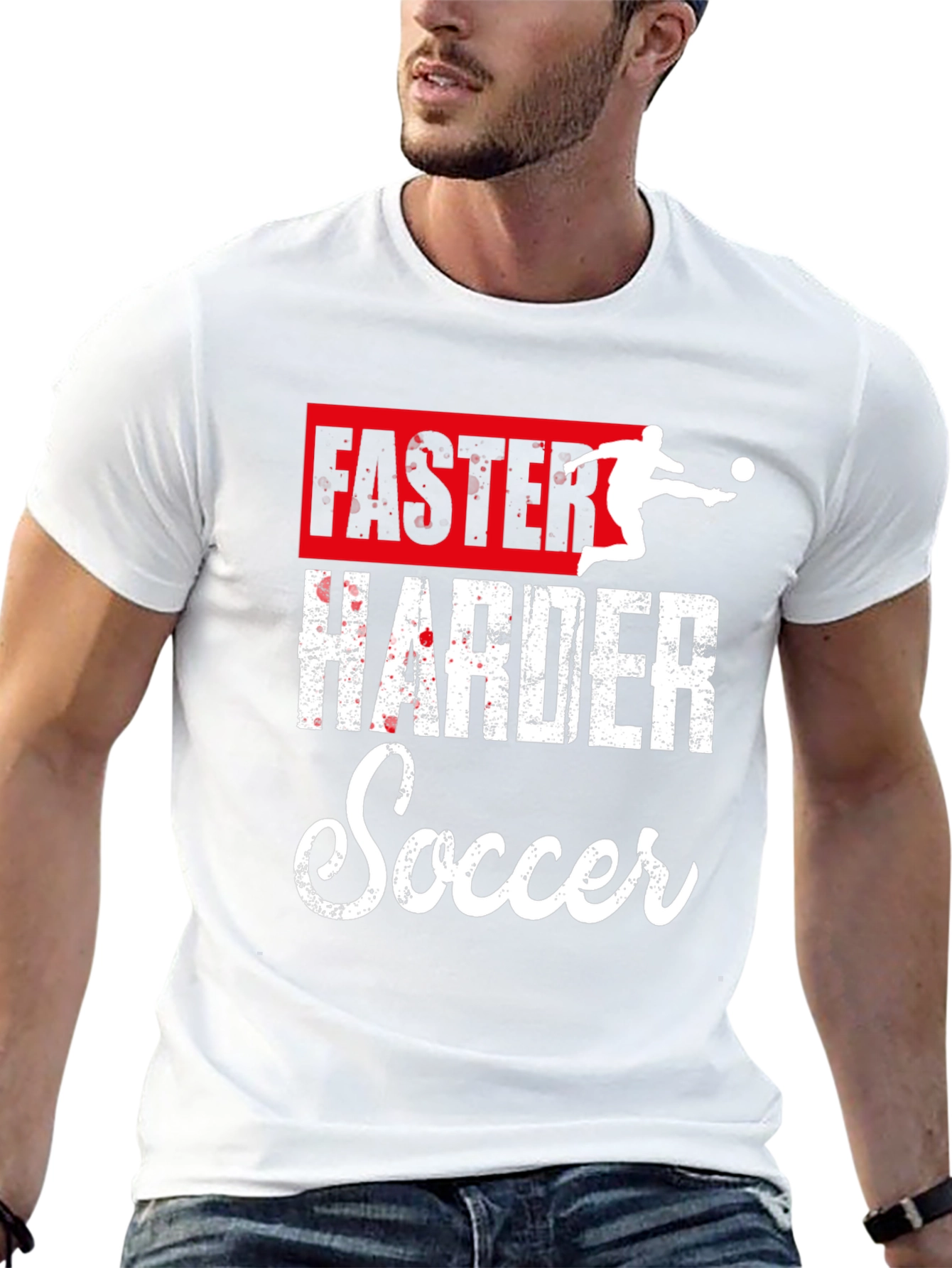 Faster Harder Soccer Graphic T-Shirt