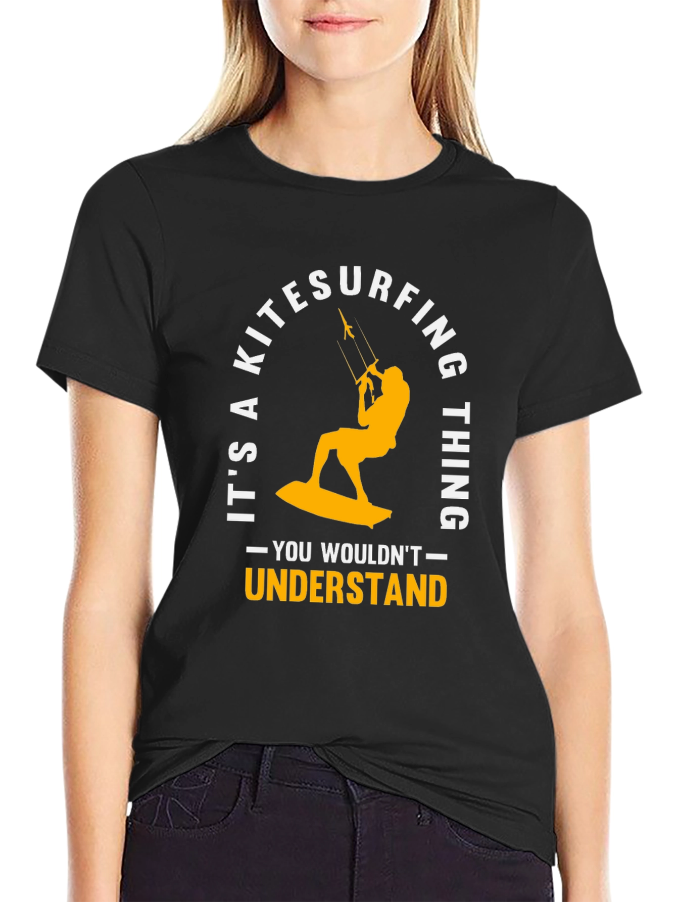 Kitesurfing Thing Graphic Tee - Black Cotton T-Shirt