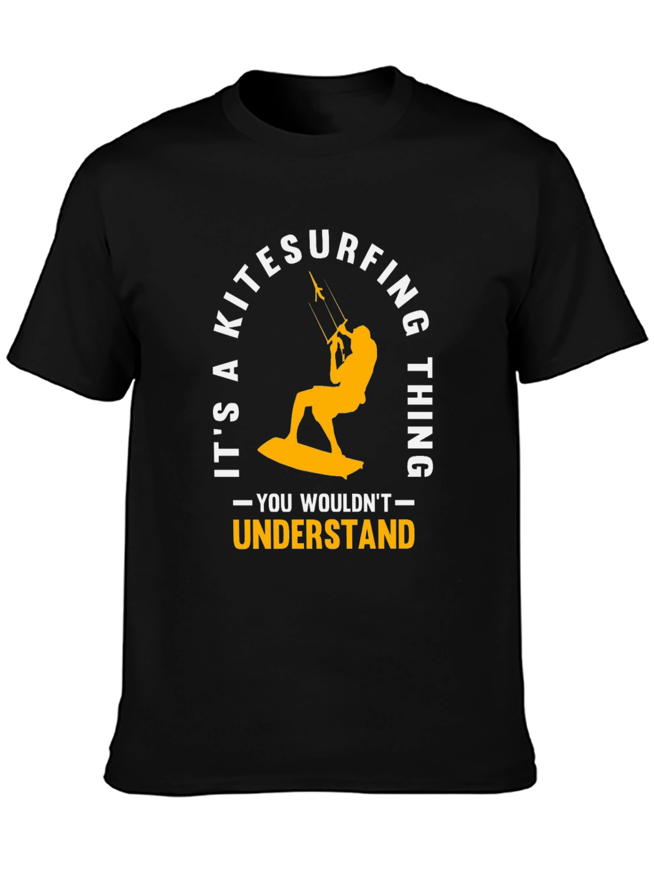 Kitesurfing Thing Graphic Tee - Black Cotton T-Shirt