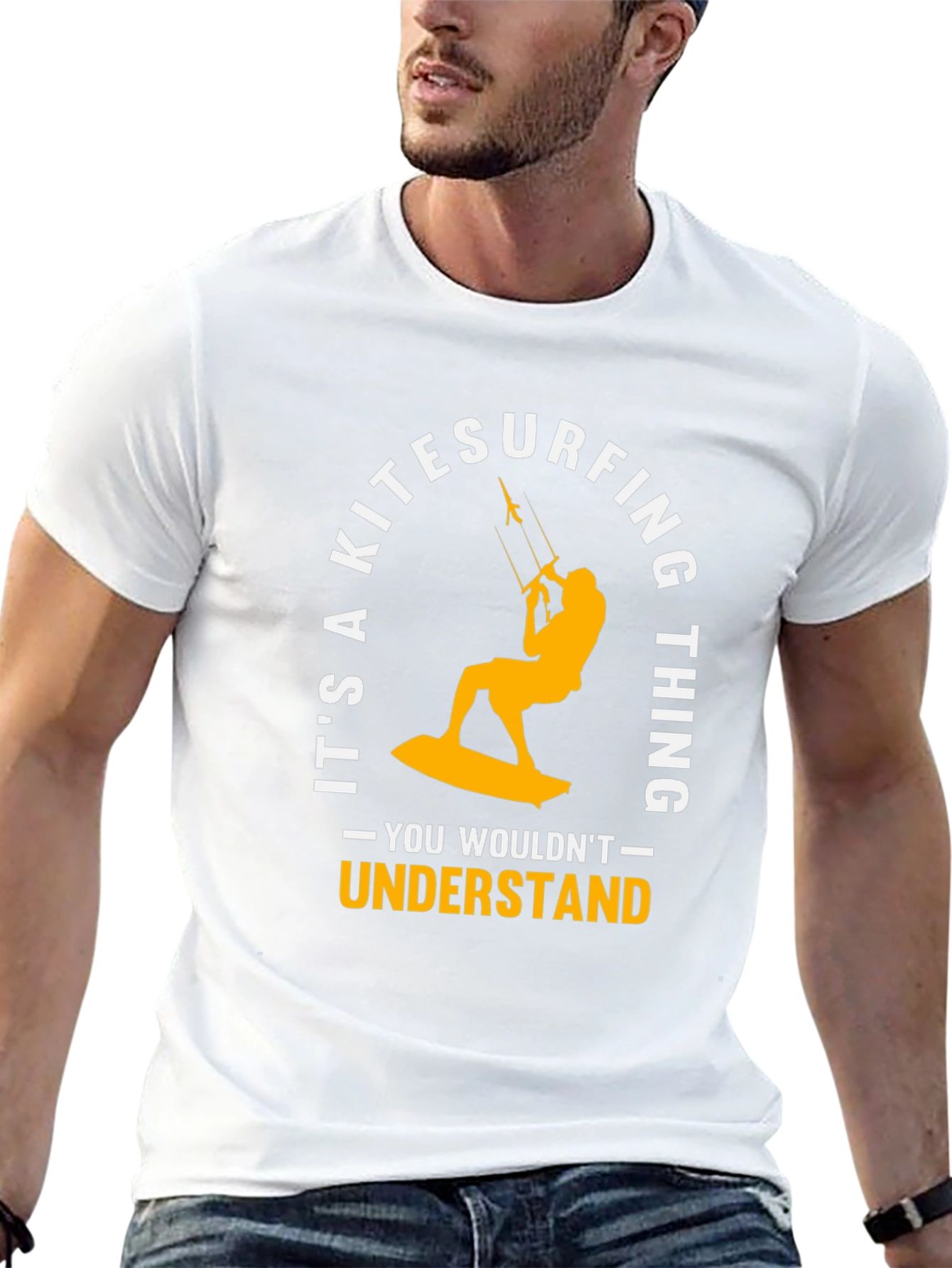 Kitesurfing Thing Graphic Tee - Black Cotton T-Shirt