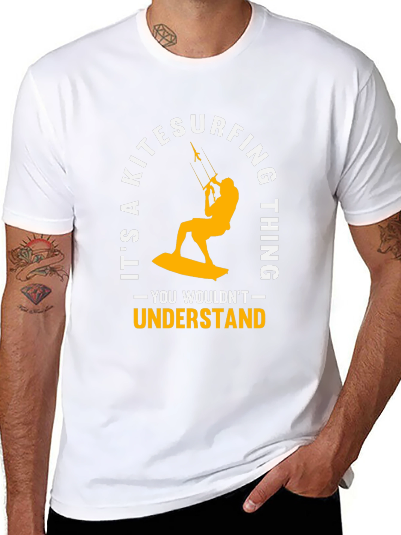 Kitesurfing Thing Graphic Tee - Black Cotton T-Shirt