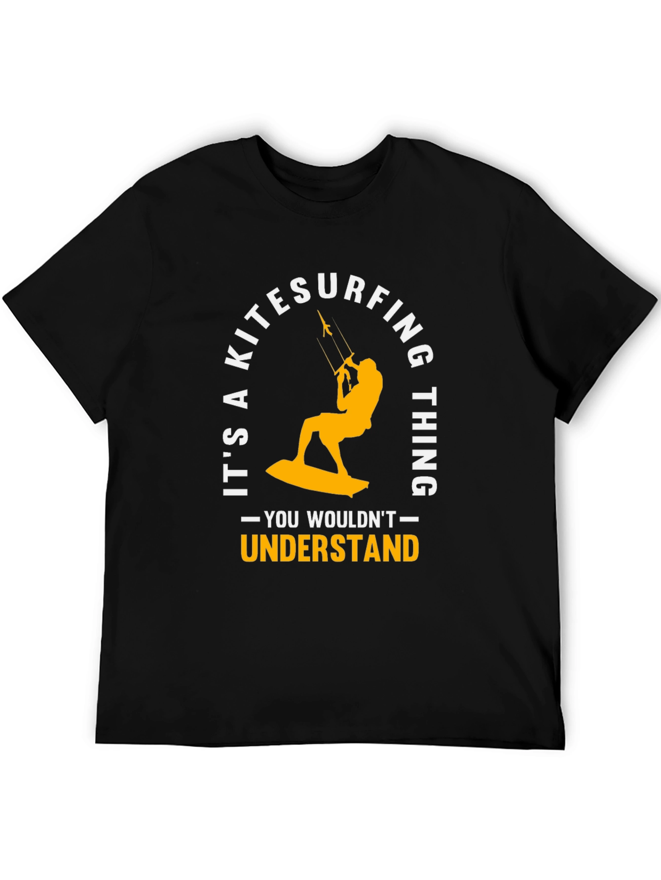 Kitesurfing Thing Graphic Tee - Black Cotton T-Shirt