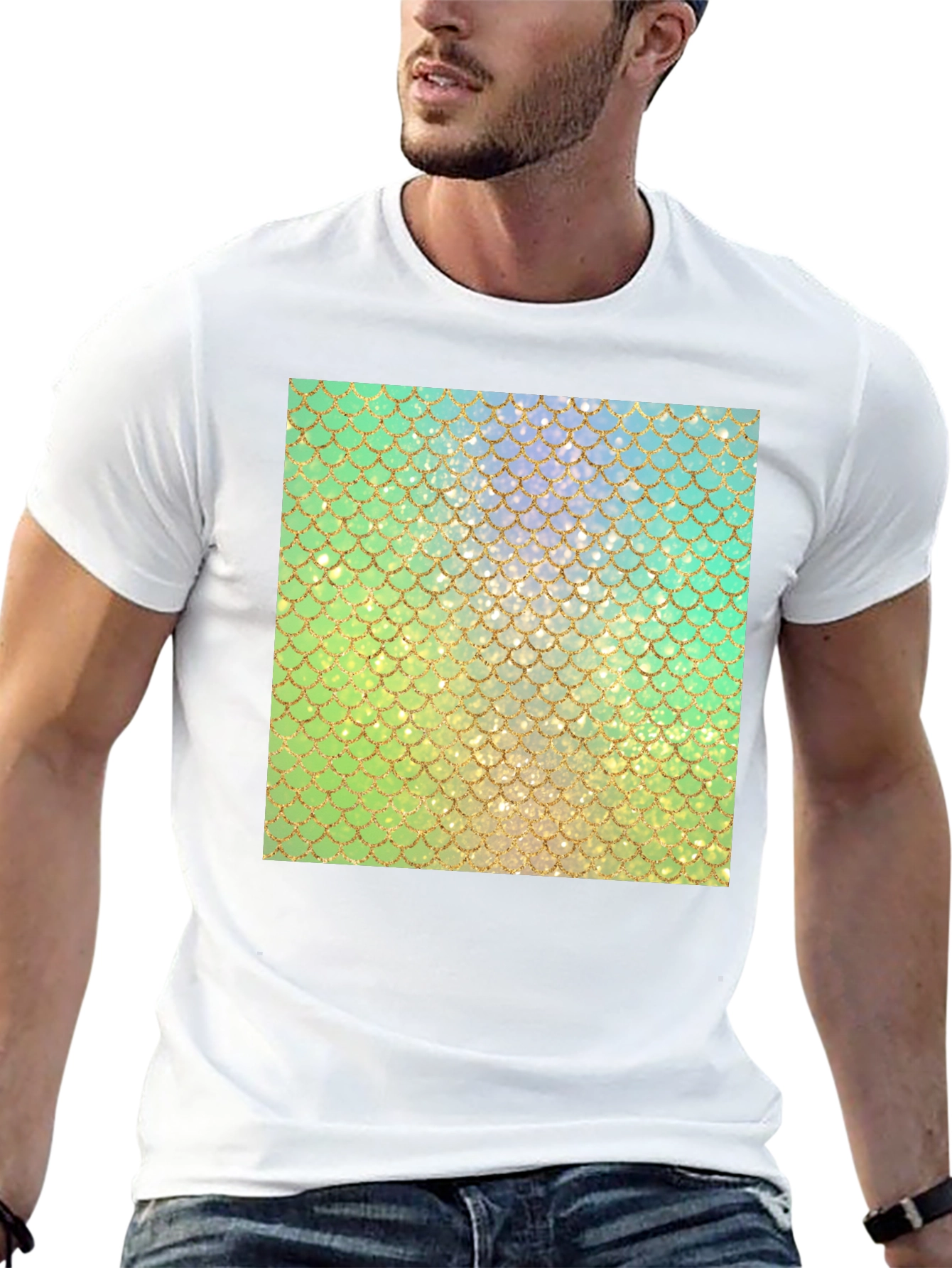 Mermaid Scales Pattern Graphic T-Shirt