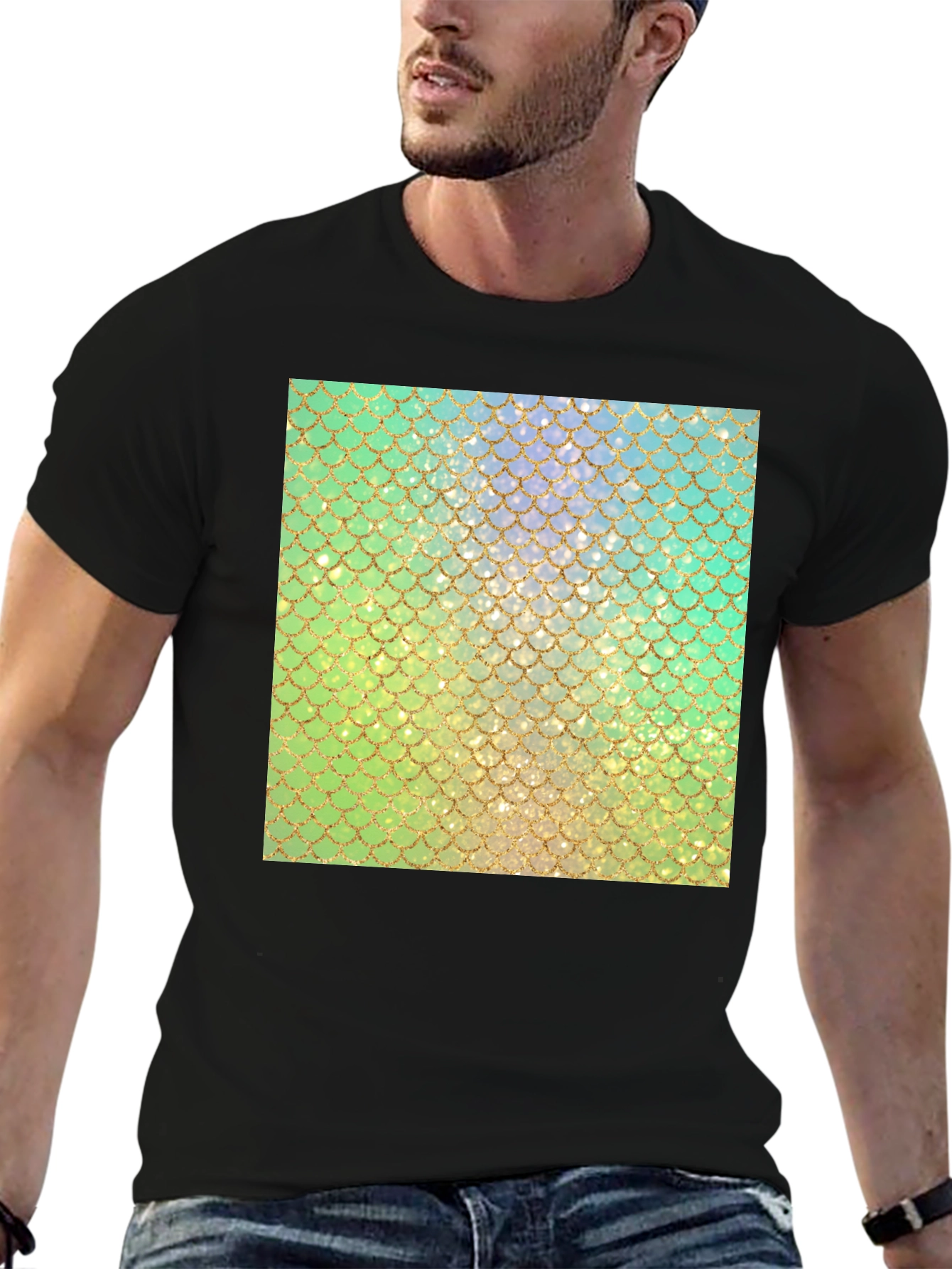 Mermaid Scales Pattern Graphic T-Shirt