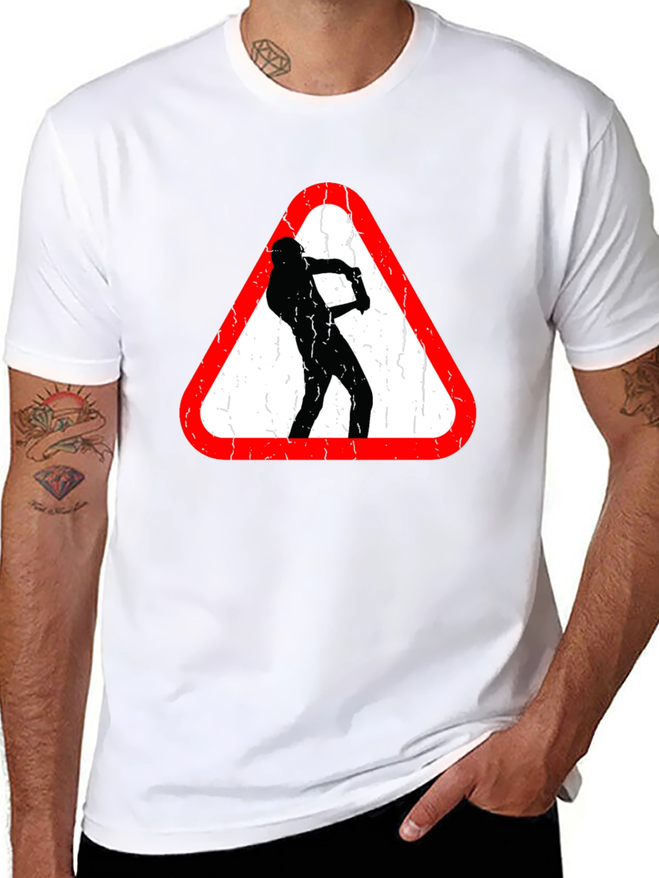 Funny Road Sign T-Shirt - Beware of Golfer