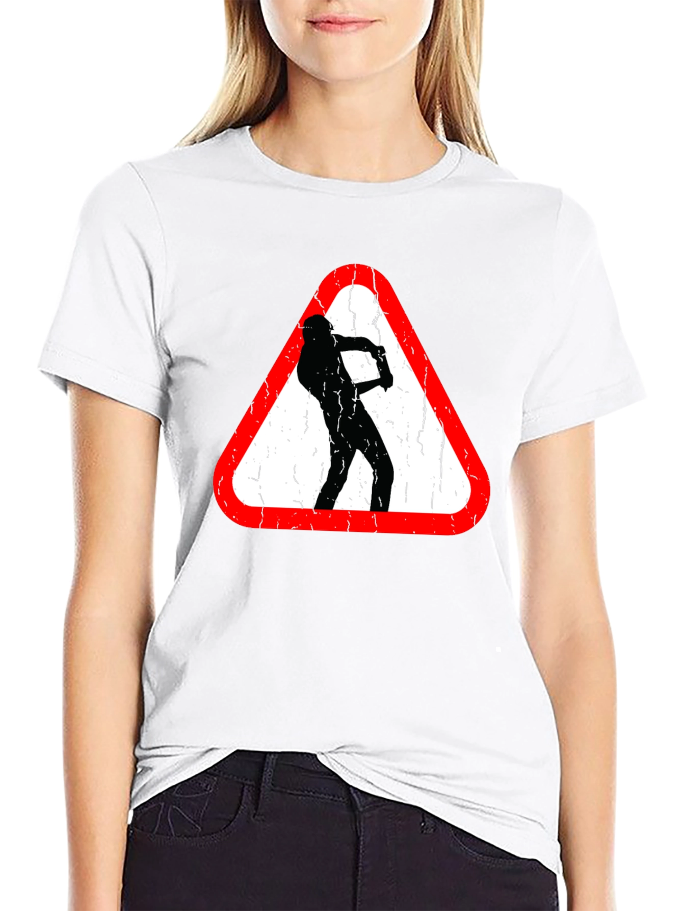 Funny Road Sign T-Shirt - Beware of Golfer