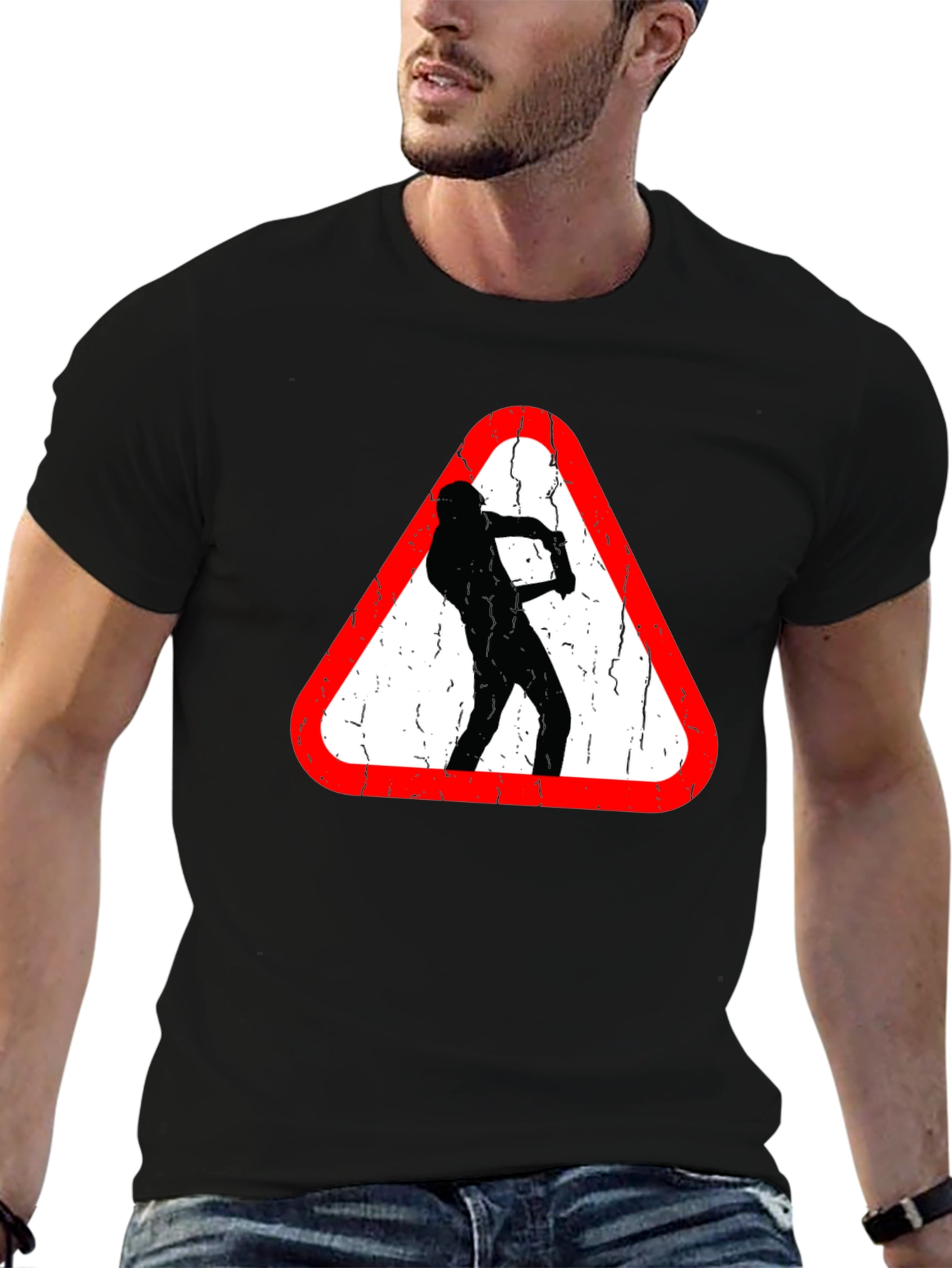 Funny Road Sign T-Shirt - Beware of Golfer
