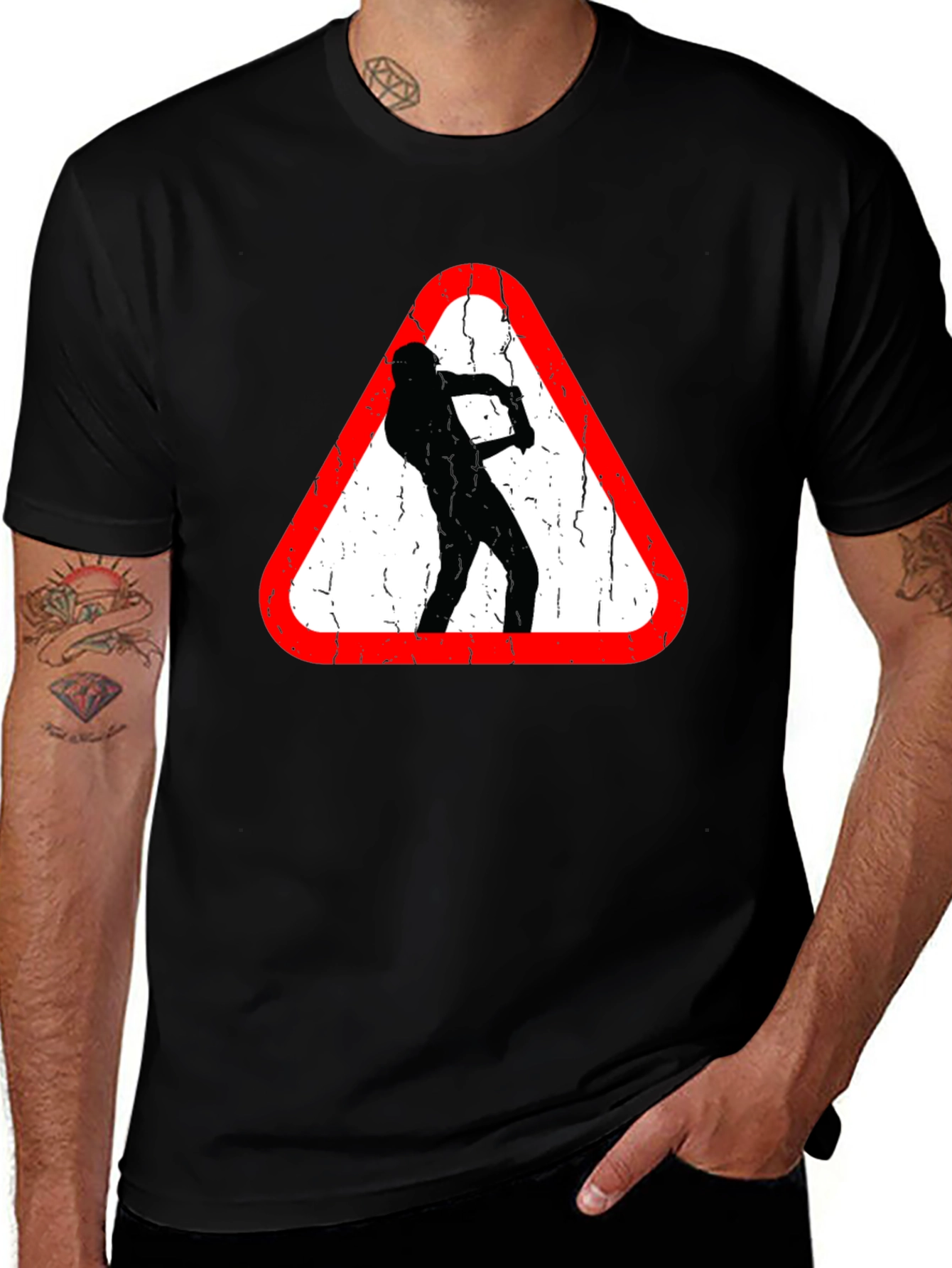 Funny Road Sign T-Shirt - Beware of Golfer