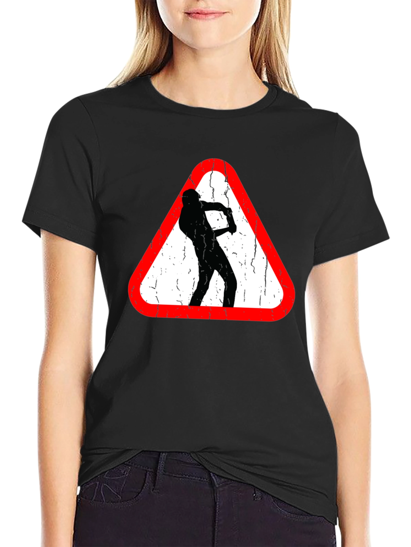Funny Road Sign T-Shirt - Beware of Golfer