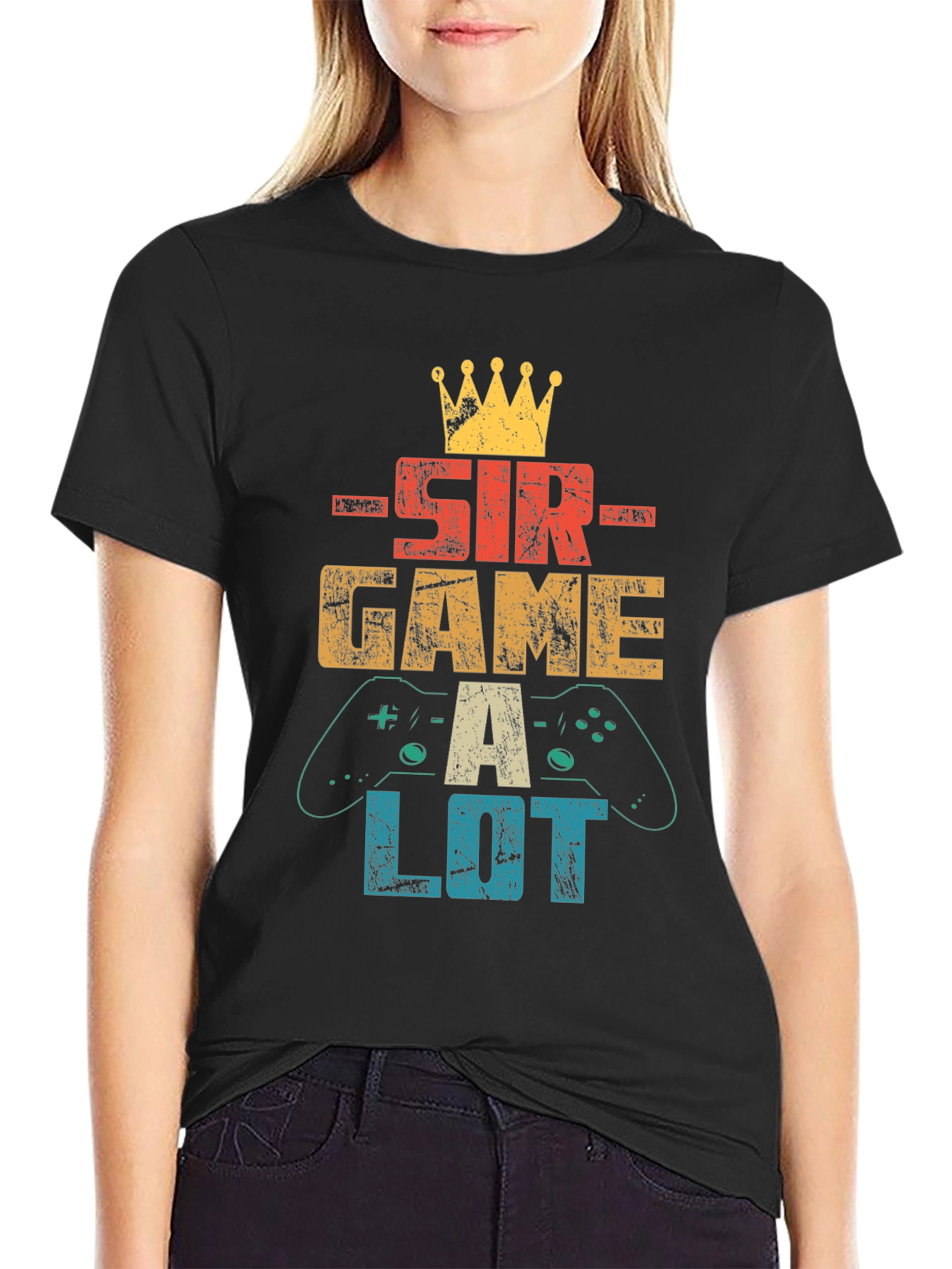 Sir Game A Lot Mens Black Graphic T-Shirt