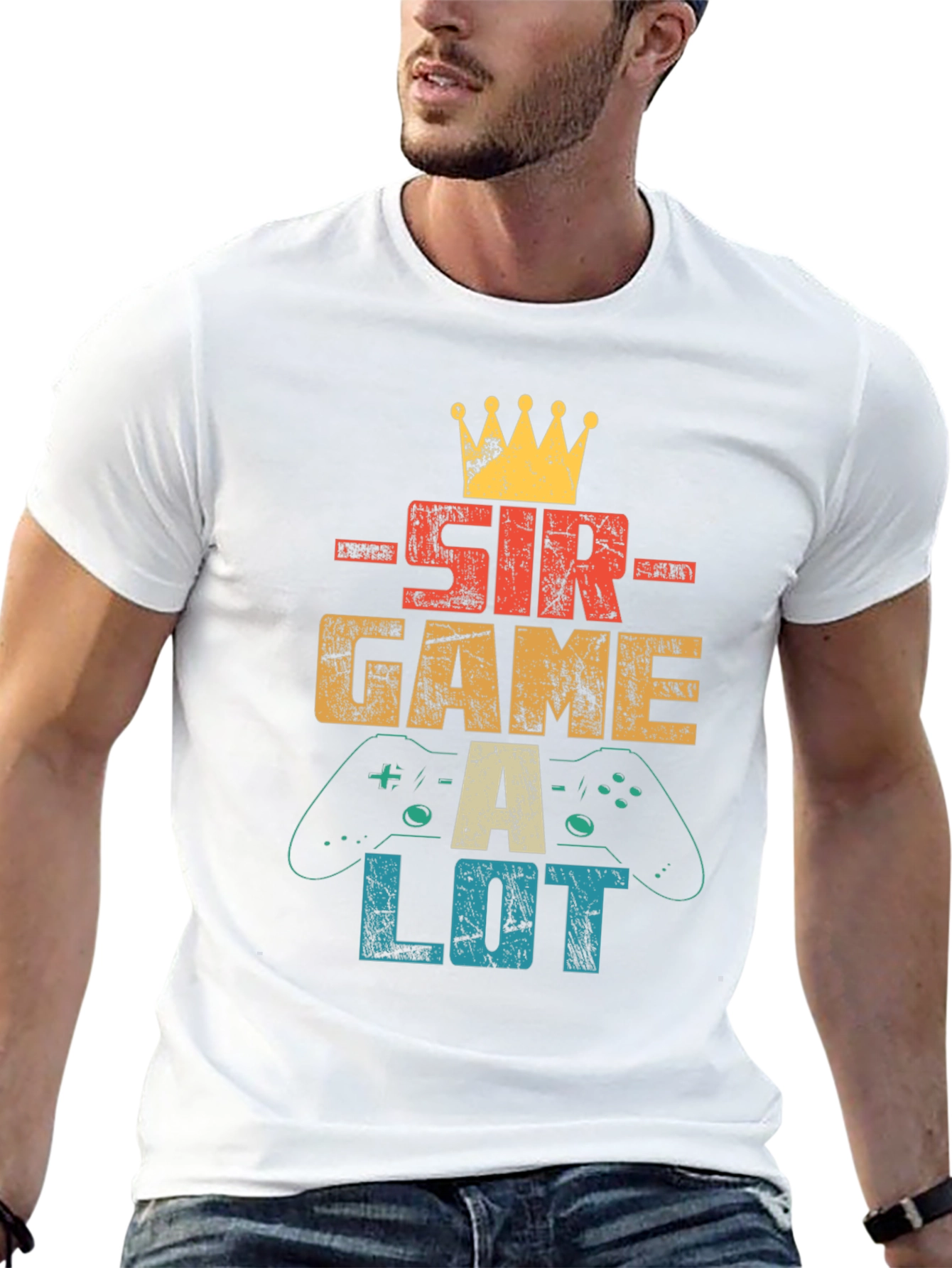 Sir Game A Lot Mens Black Graphic T-Shirt
