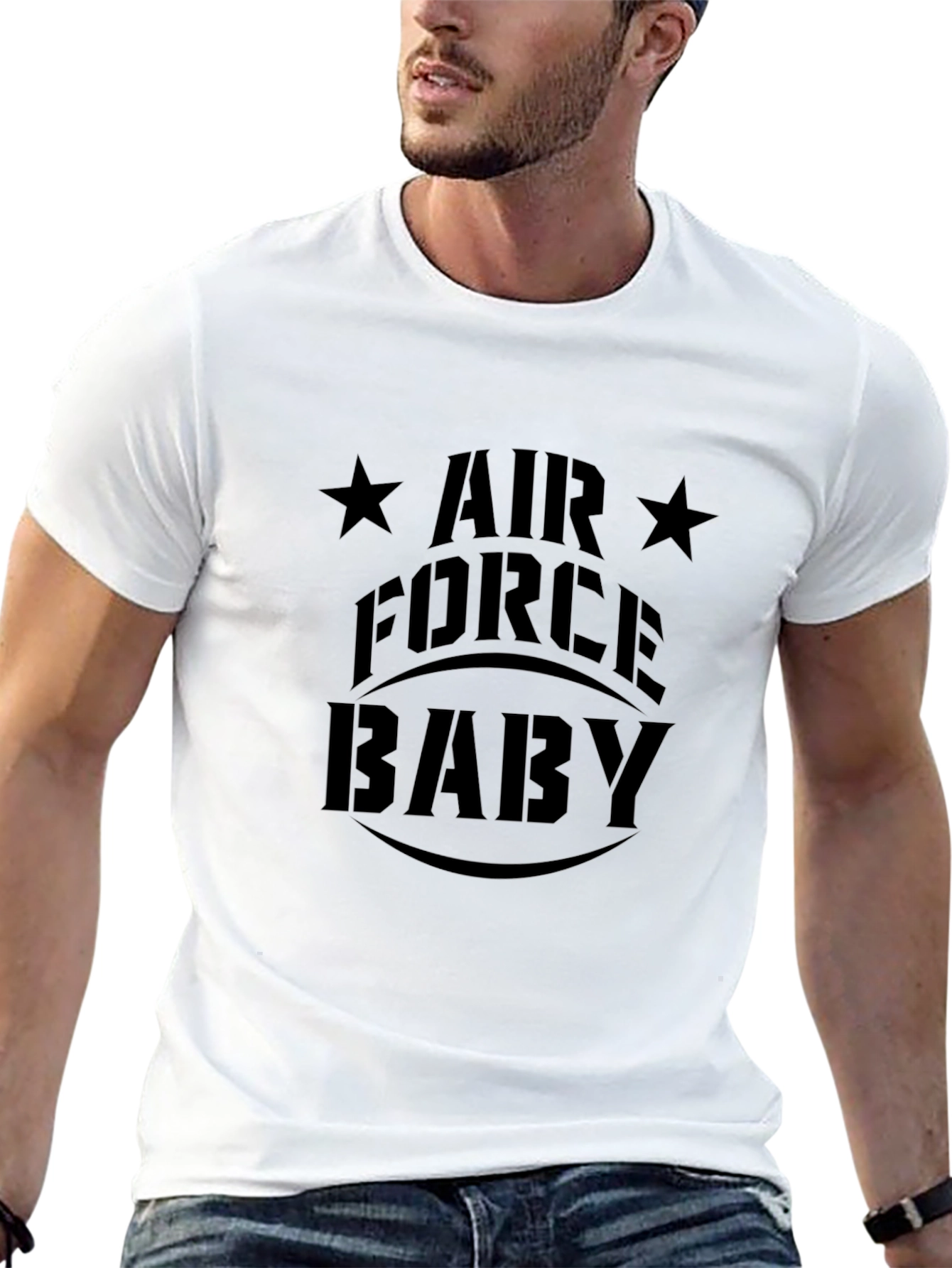 Air Force Baby Mens Black Graphic T-Shirt