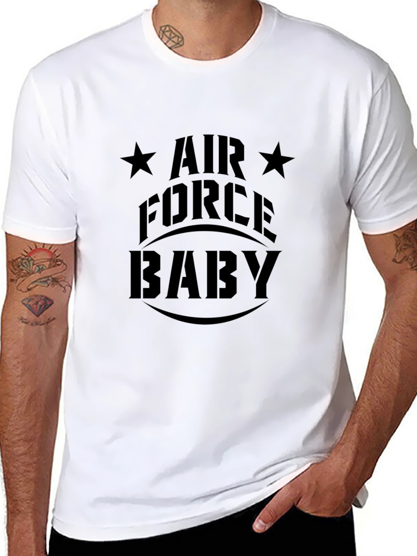 Air Force Baby Mens Black Graphic T-Shirt