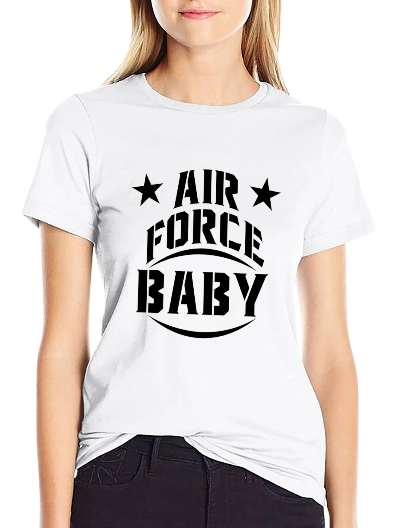 Air Force Baby Mens Black Graphic T-Shirt