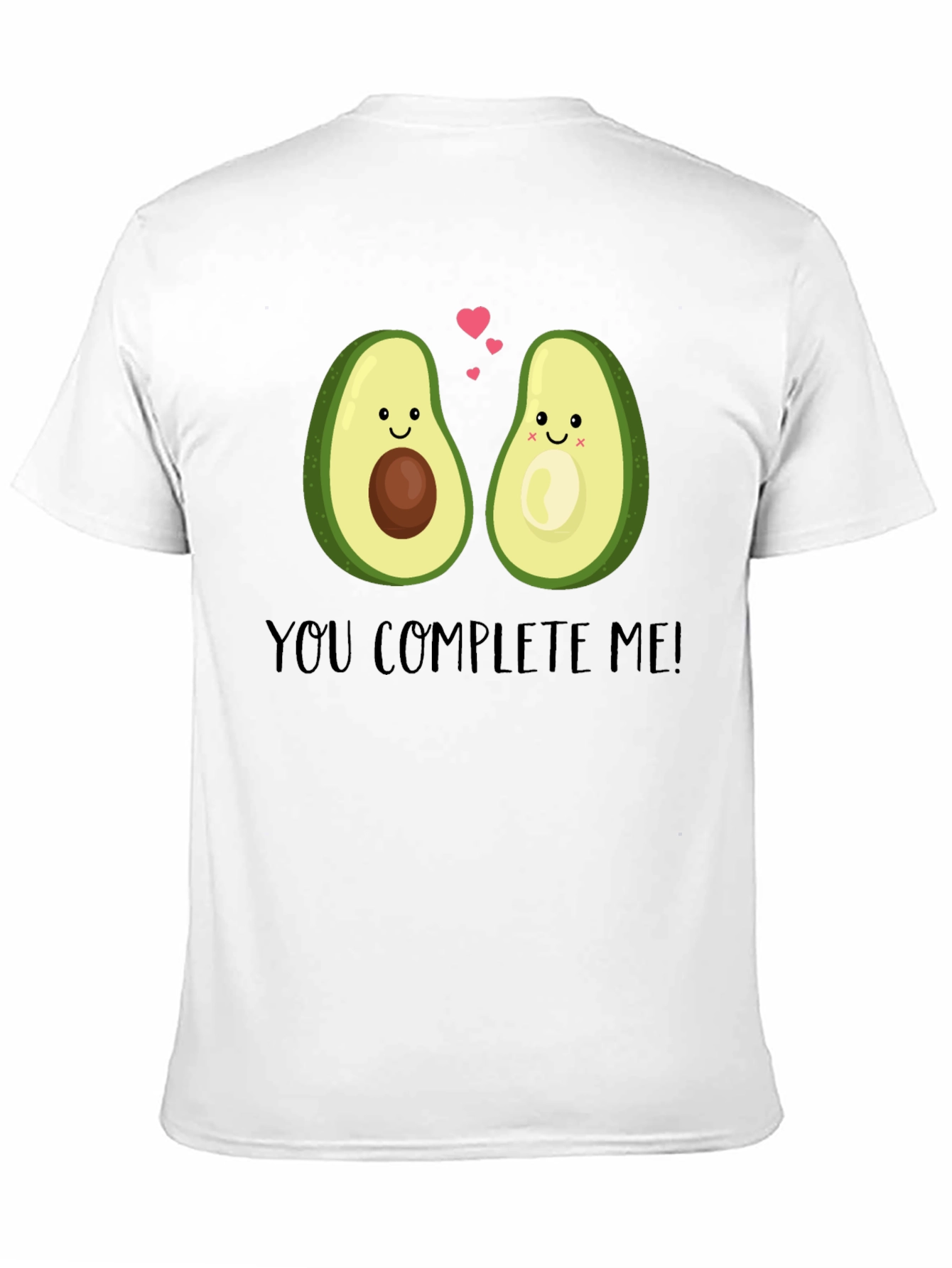 Cute Avocado Couple Graphic T-Shirt - You Complete Me!