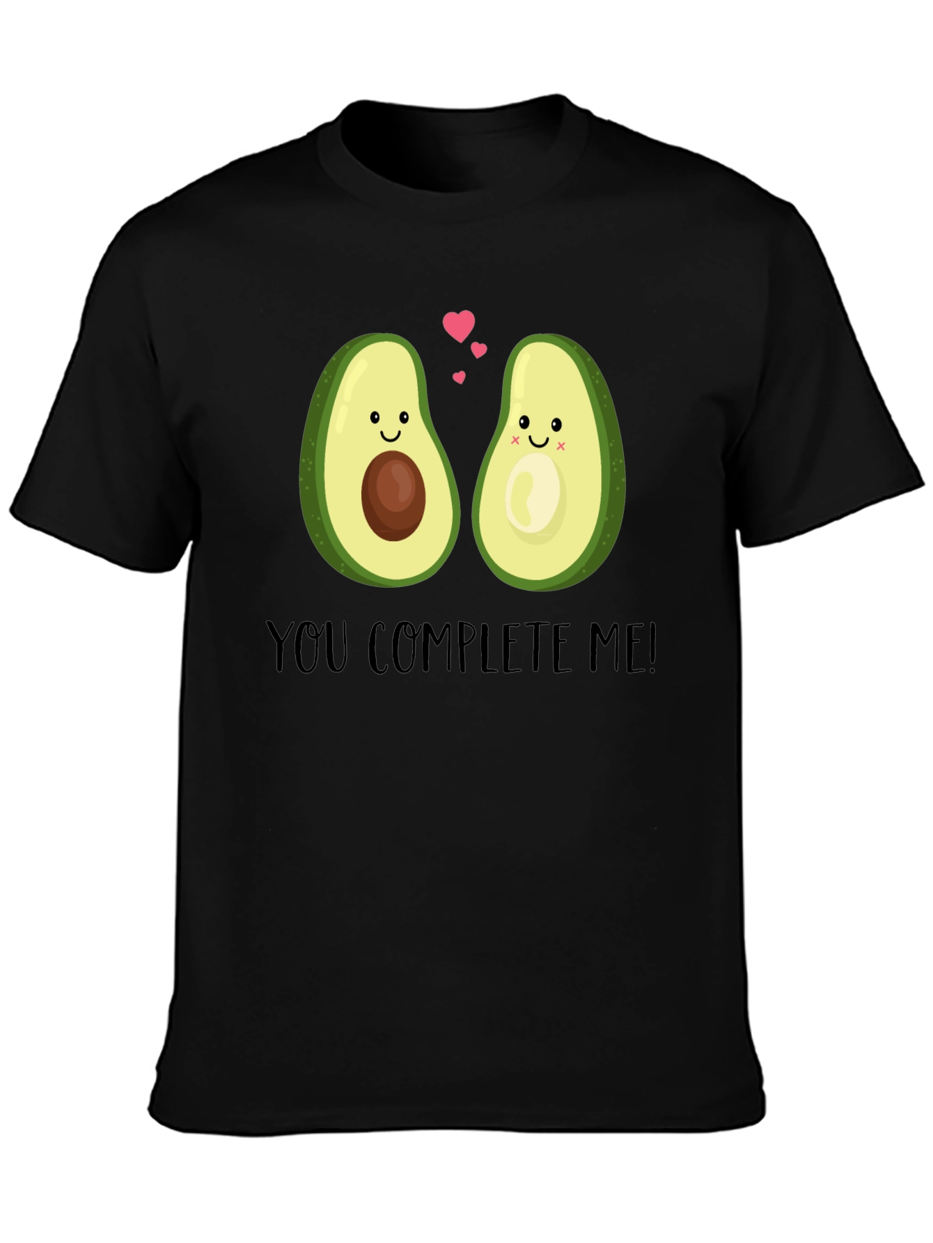 Cute Avocado Couple Graphic T-Shirt - You Complete Me!