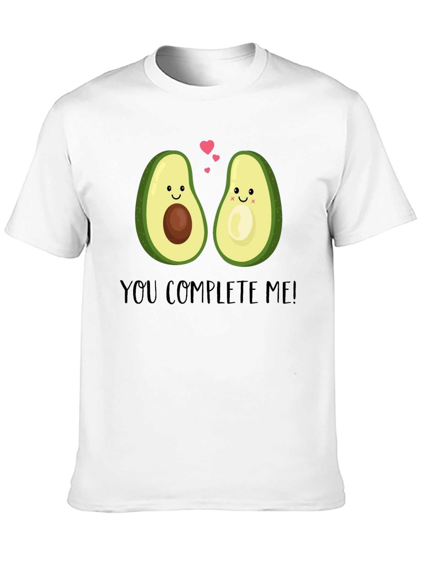 Cute Avocado Couple Graphic T-Shirt - You Complete Me!
