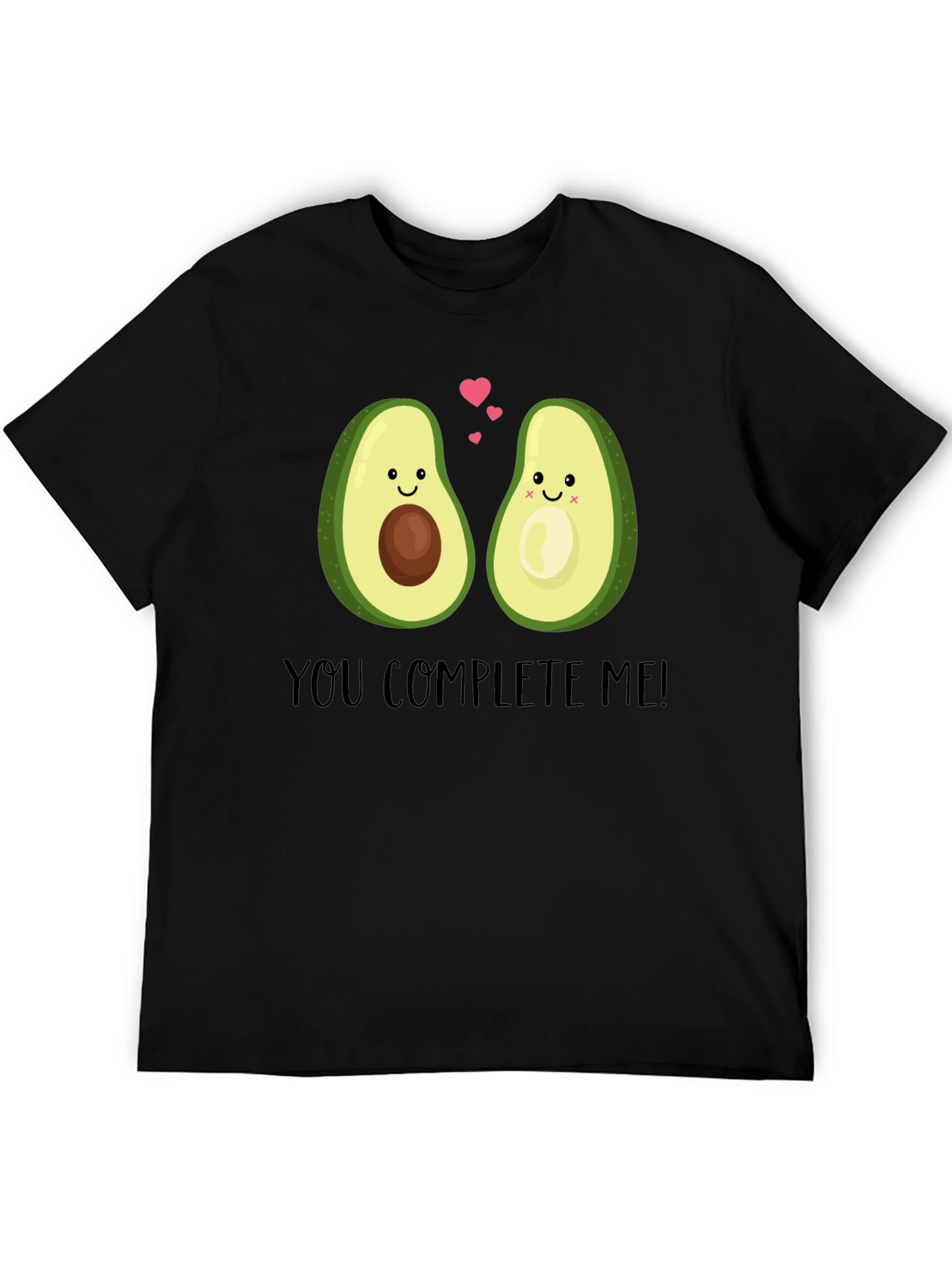 Cute Avocado Couple Graphic T-Shirt - You Complete Me!