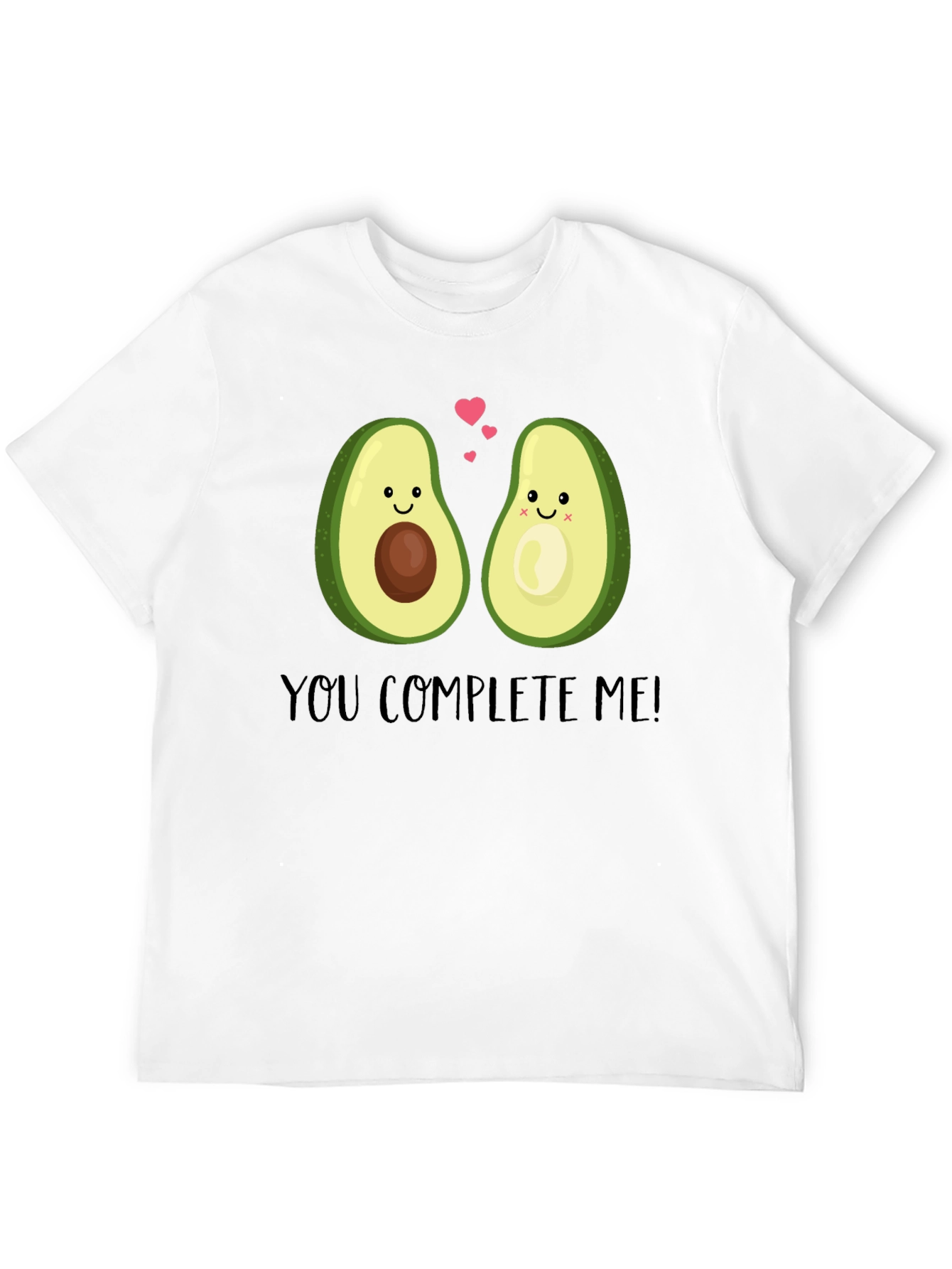 Cute Avocado Couple Graphic T-Shirt - You Complete Me!
