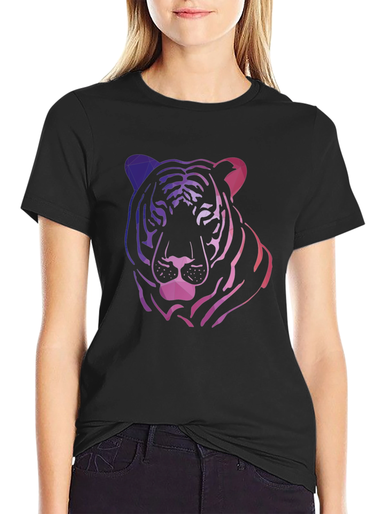 Geometric Tiger Graphic Tee - Cool & Modern Design