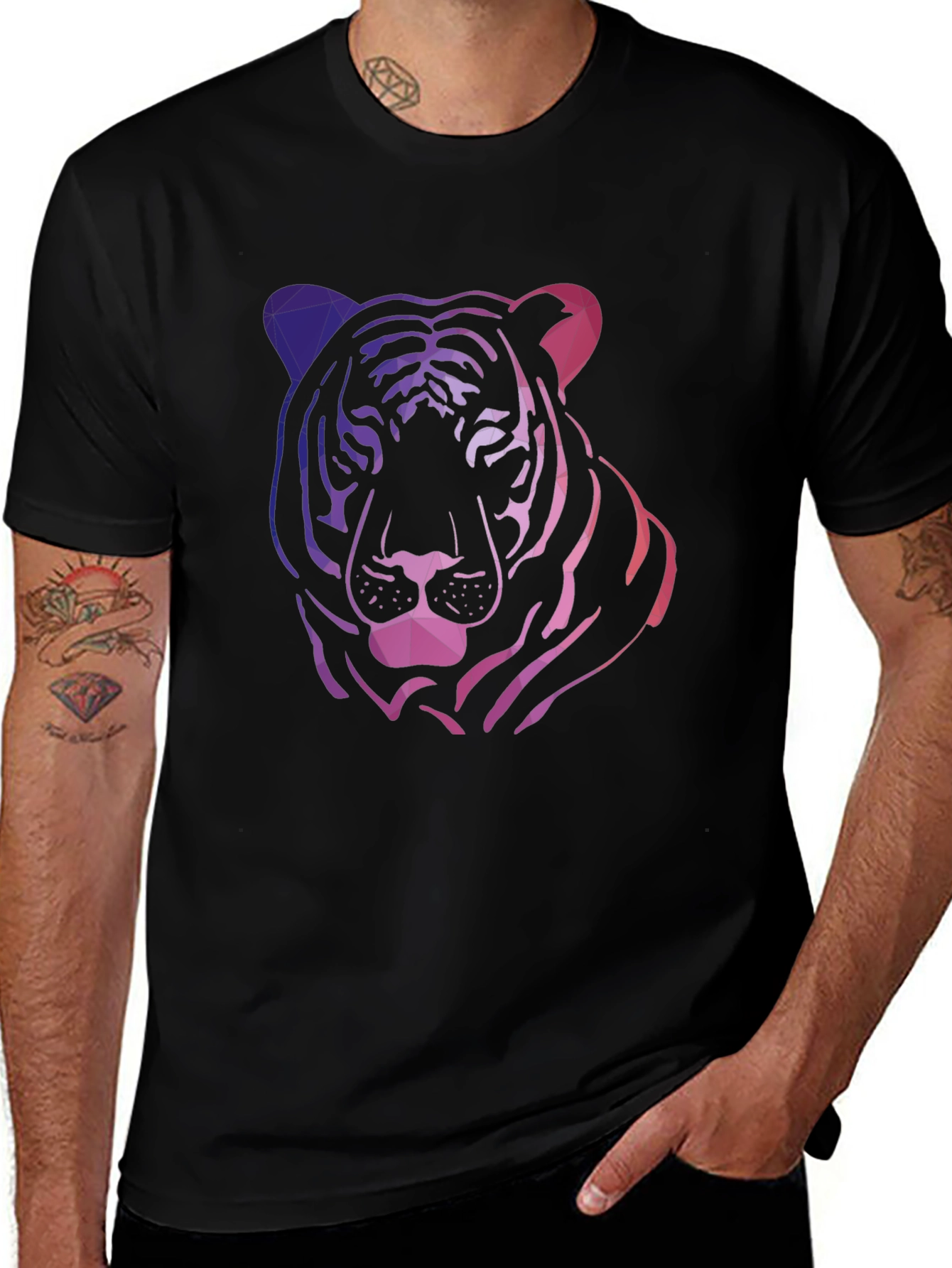 Geometric Tiger Graphic Tee - Cool & Modern Design